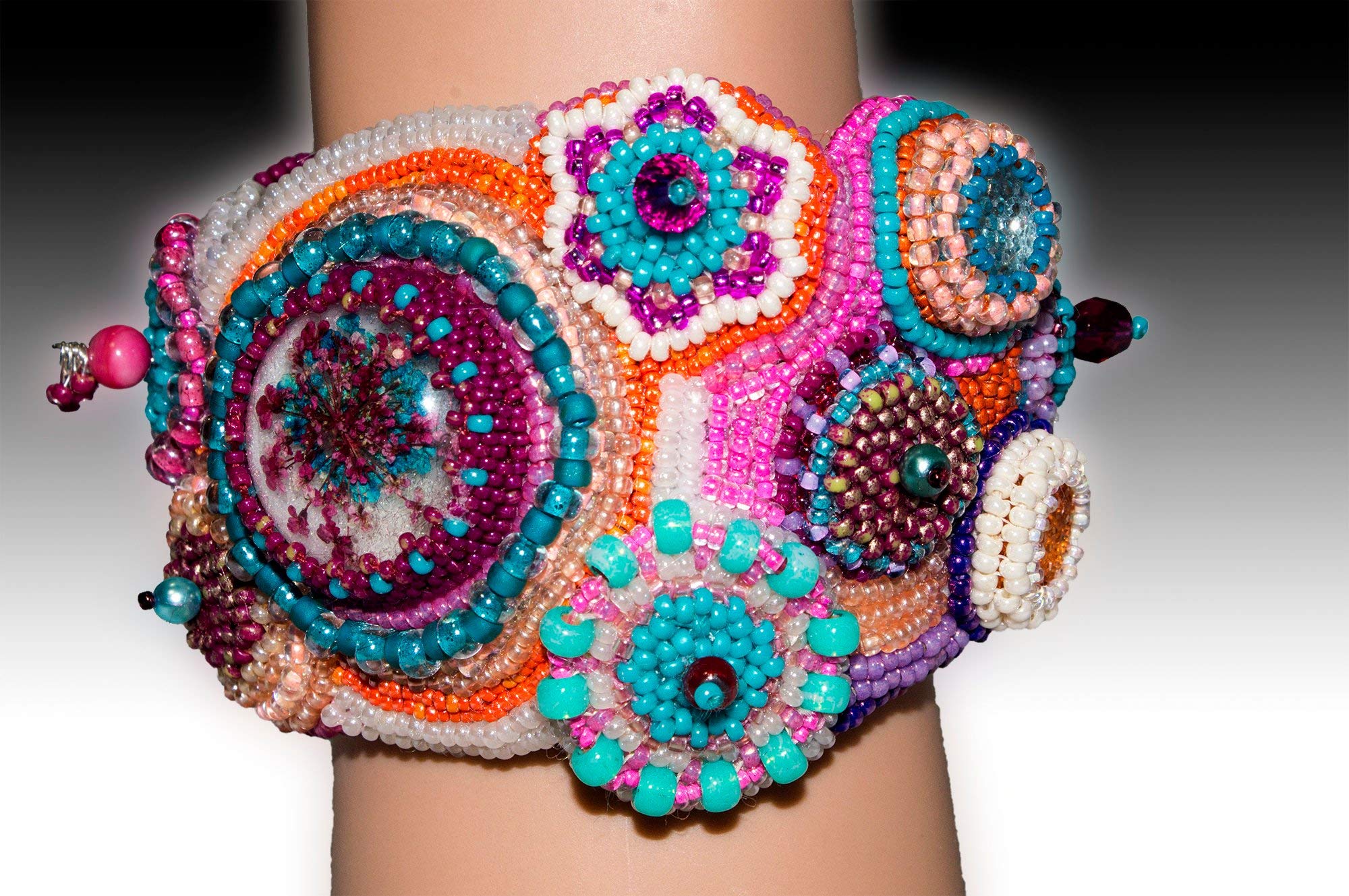 Boho Beaded Bracelet for Women - Colorful Handmade Cloud Garden Bead Embroidery Bracelet - Perfect for Festivals, Weddings & Boho Fashion Accessories