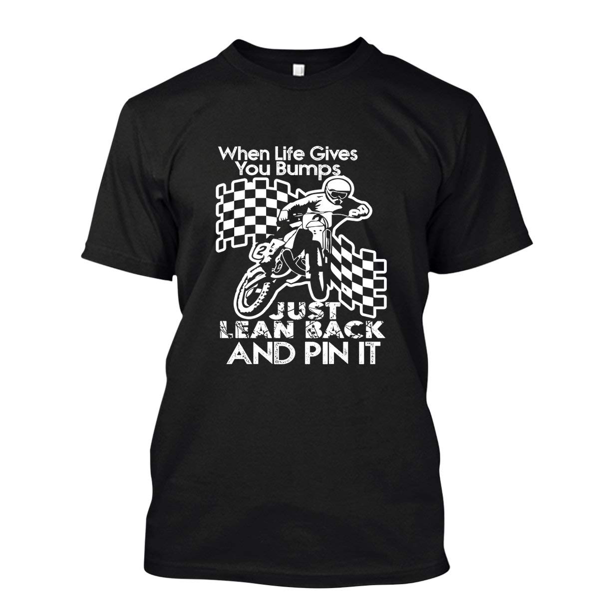 Motocross T-Shirt - 'When Life Gives You Bumps' Graphic Tee for Women & Men - Short Sleeve Casual Top for Riding, Racing & Outdoor Adventures