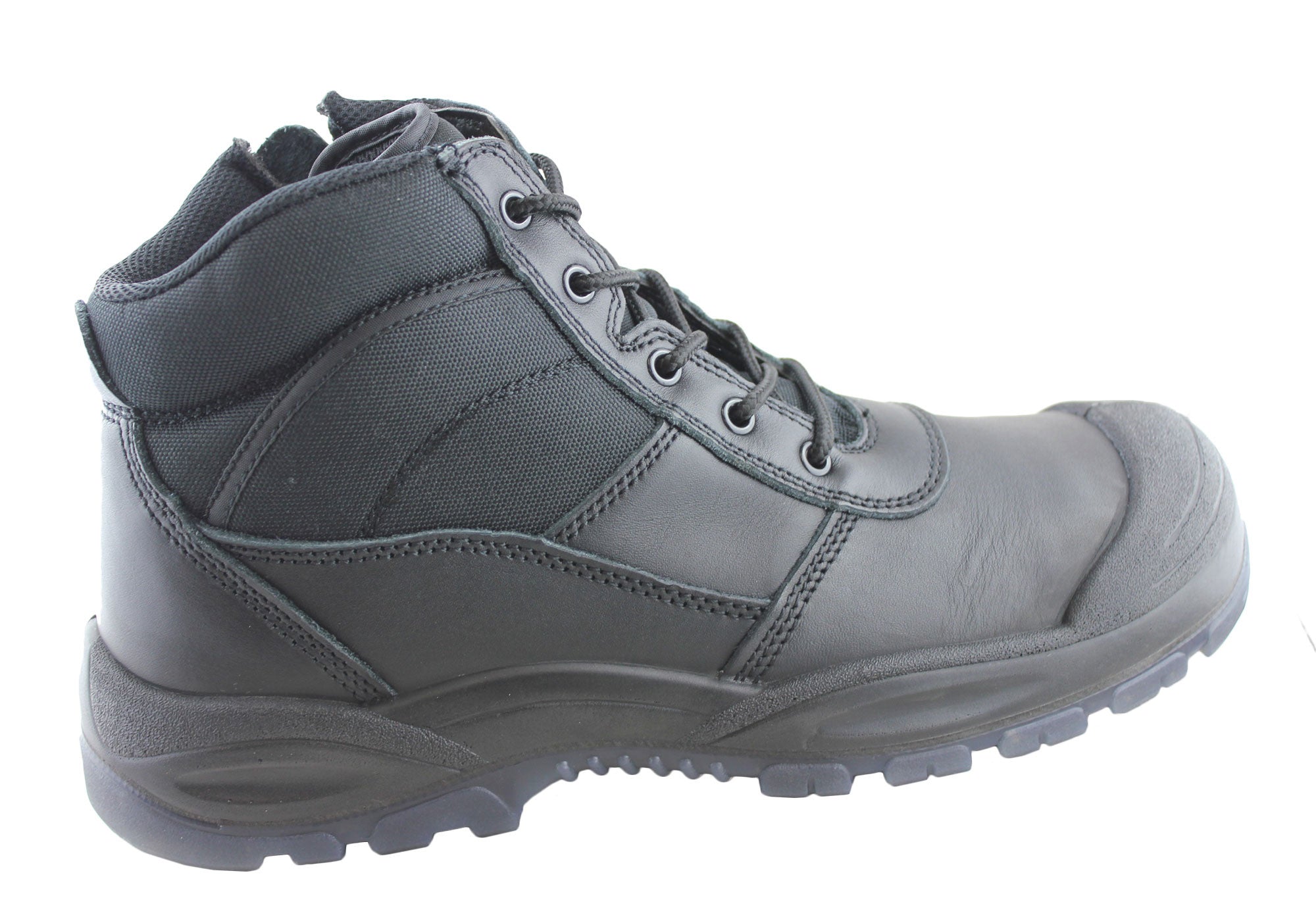 Hard Yakka Men's Steel Toe Safety Work Boots with Side Zip - Durable Construction for Construction, Warehouse & Industrial Work