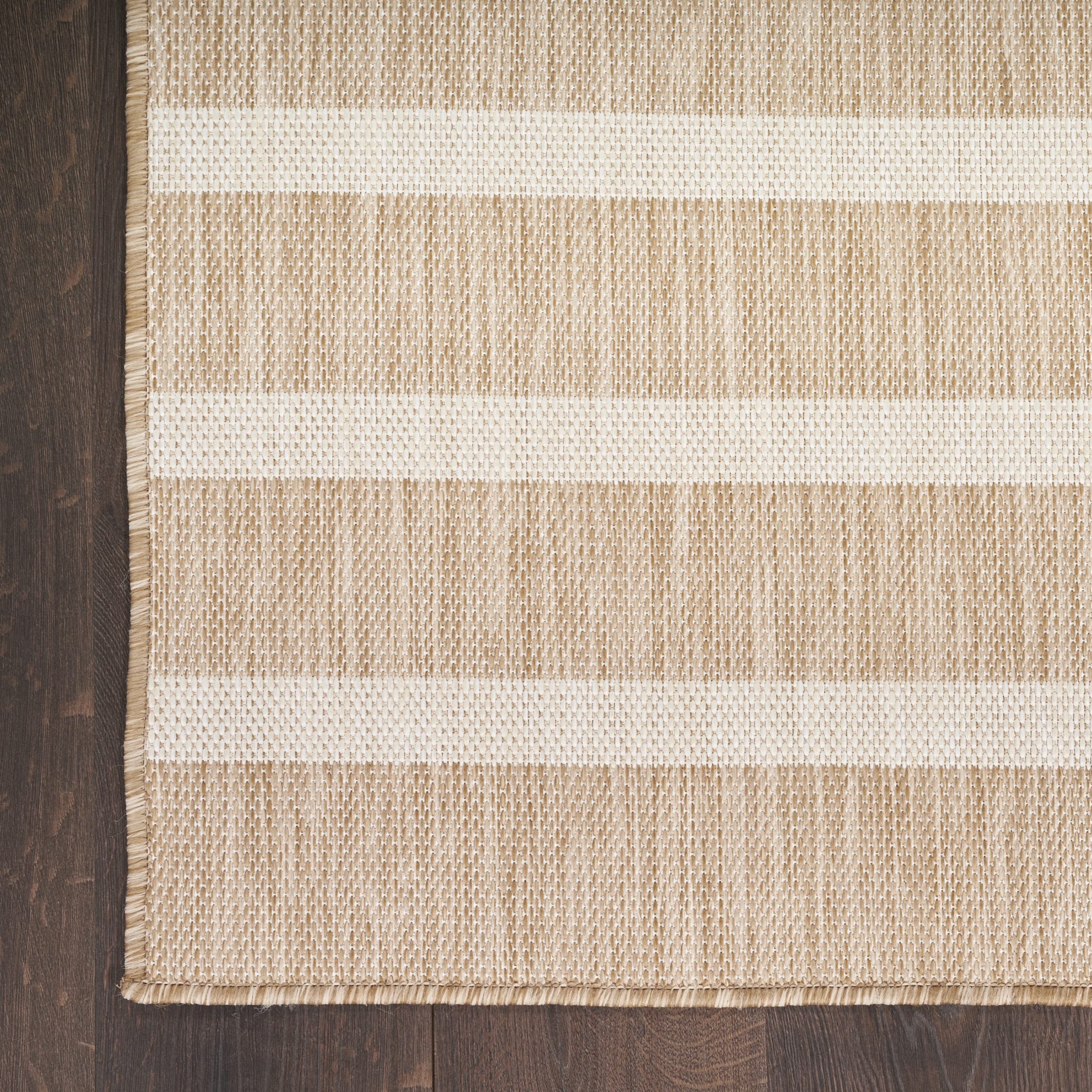 Nourison Positano 8' x 10' Indoor Outdoor Area Rug - Beige Ivory, Easy to Clean, Non-Shedding - Perfect for Bedroom, Living Room, Dining Room, Backyard, Deck & Patio | Durable & Stylish Home Decor for All Seasons
