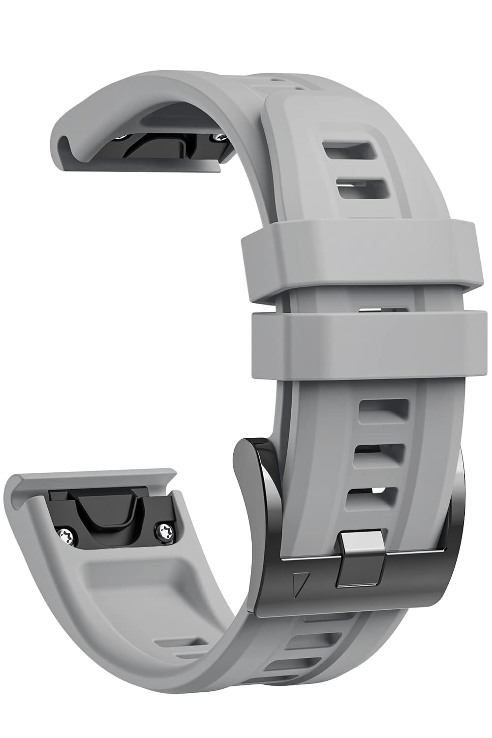 Lepmok 22mm Quick Release Silicone Watch Band Compatible with Garmin Fenix 7/7 Solar/7 Sapphire Solar/6/6 Pro/5/5 Plus - Soft Durable Replacement Strap for Running, Swimming & Outdoor Activities (Gray)