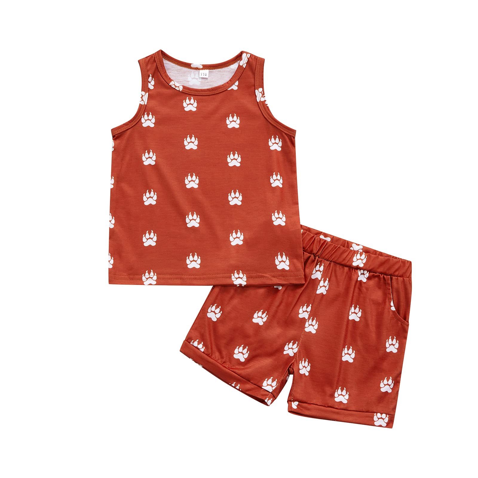 **Dinosaur Toddler Boys Summer Outfits - 2-Piece Sleeveless Tank Top & Shorts Set | Playtime & Outdoor Adventures**