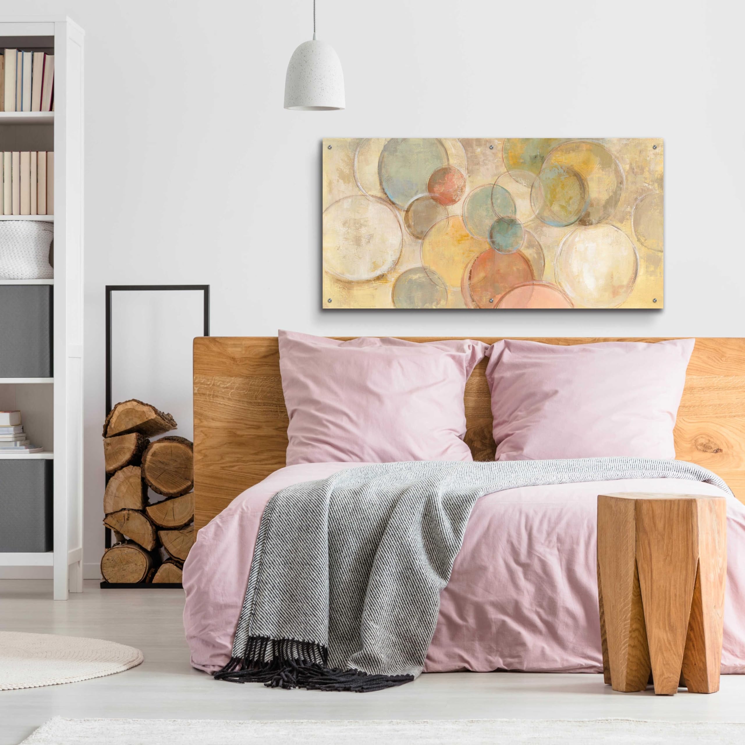 Epic Art 'Fresco Bubbles' by Silvia Vassileva - 48x24 Inch Acrylic Glass Wall Decor, Modern Abstract Painting for Living Room, Bedroom & Office