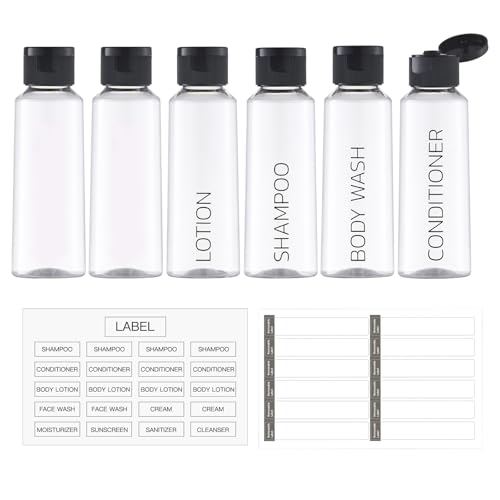 clear bottles+black caps