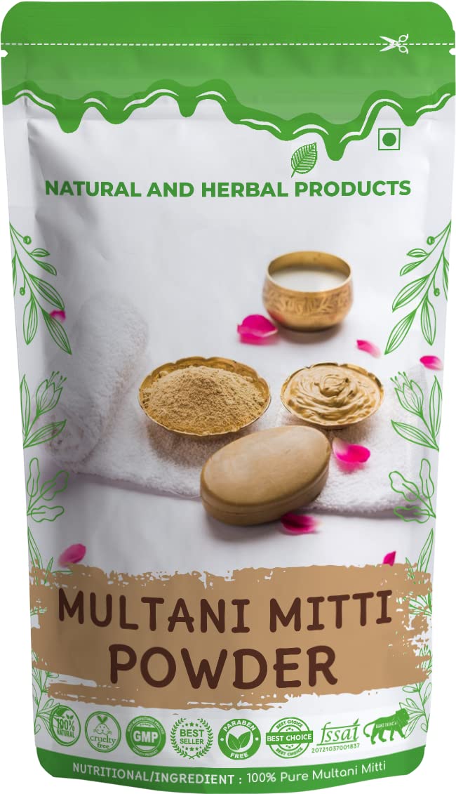 Pure Organic Multani Mitti Face Pack - Bentonite Clay & Fuller's Earth for Skin Whitening, Even Tone, Acne Treatment & Hair Care (100g) | Best for Dark Circle Removal, Pimple Control & Natural Beauty | Perfect for Daily Skincare & Spa Treatments