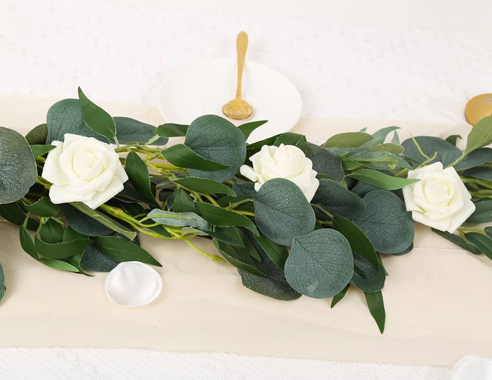 25pcs IPOPU Glitter Foam Roses with Stems - DIY Wedding Bouquet, Bridal Shower, Home Party Decorations (Ivory) - Perfect for Centerpieces, Table Arrangements & Craft Projects