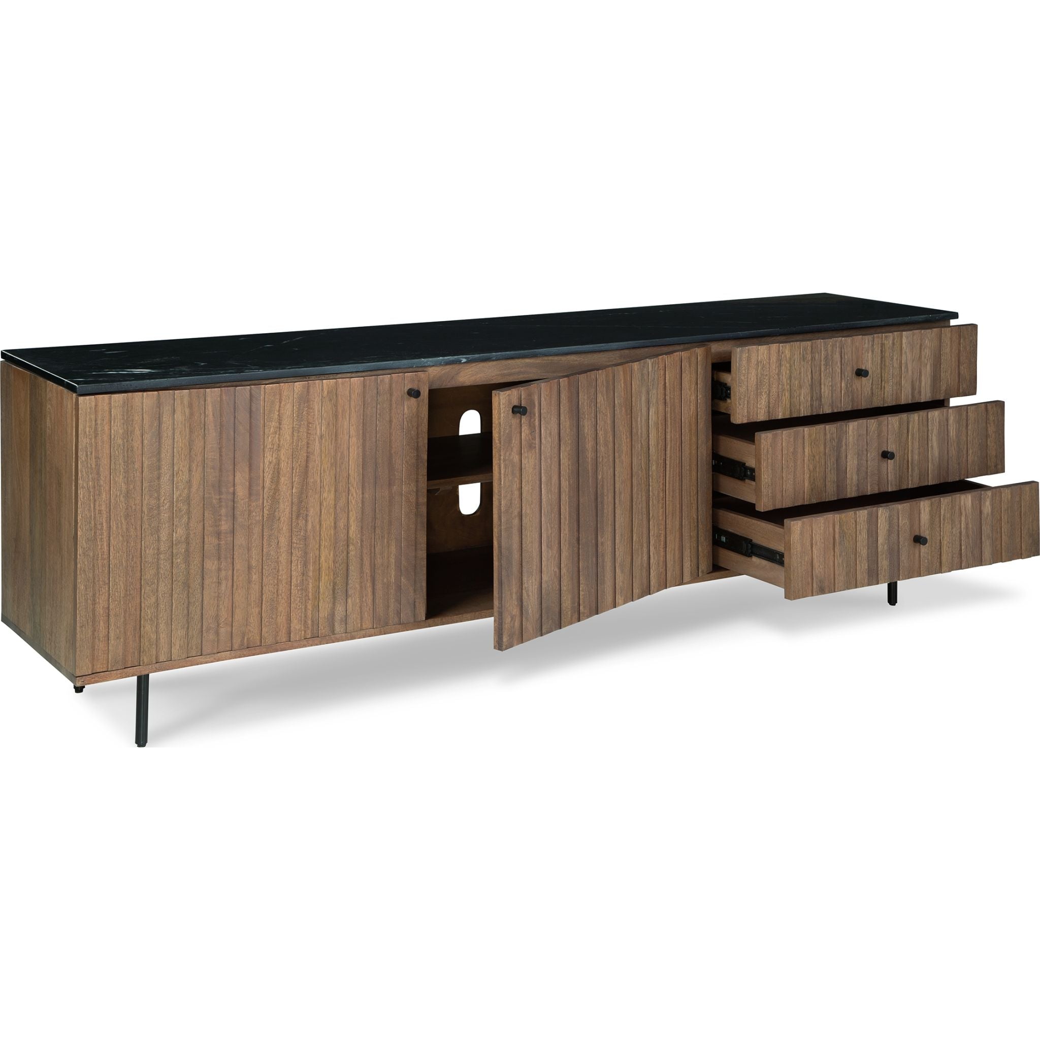 Barnford Accent Cabinet - Modern Brown & Black Storage Side Table for Living Room, Bedroom, or Entryway - Stylish Home Decor Furniture