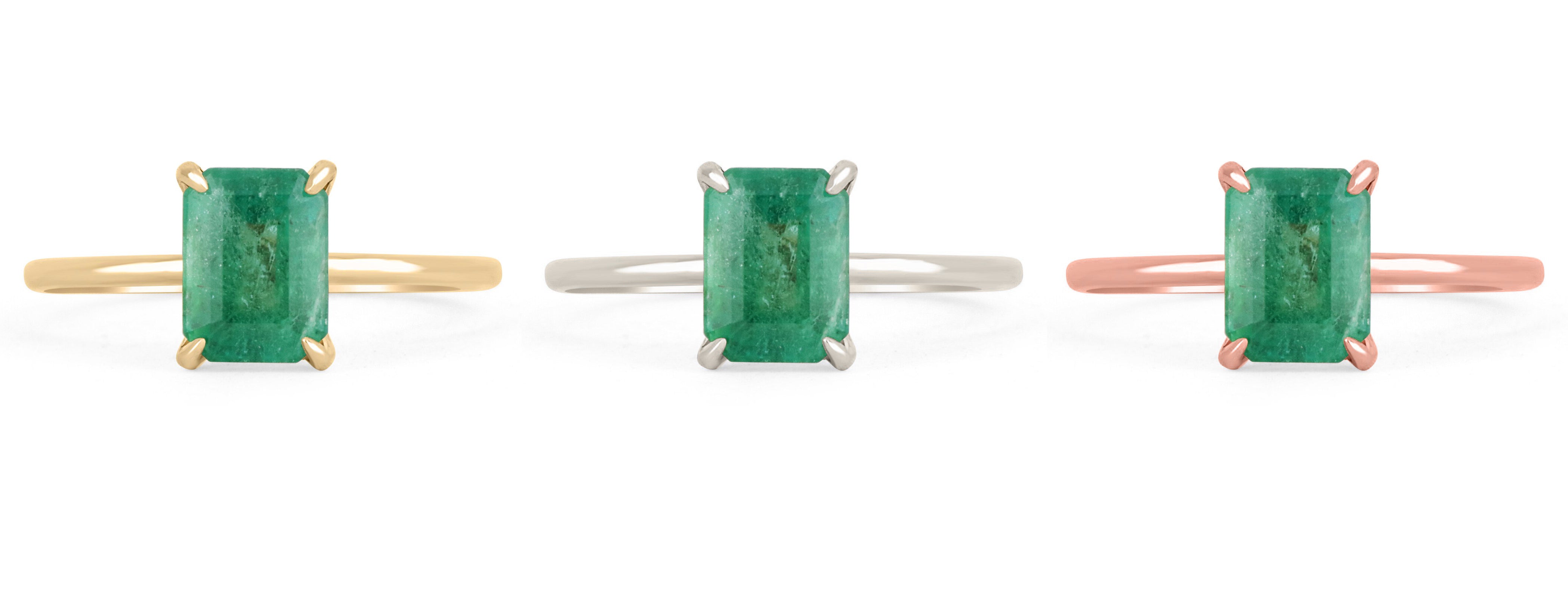 1.40 Carat 14K Yellow Gold Dainty Petite 4-Prong Emerald Cut Solitaire Ring for Women - Perfect for Engagement, Wedding, Anniversary & Everyday Elegance