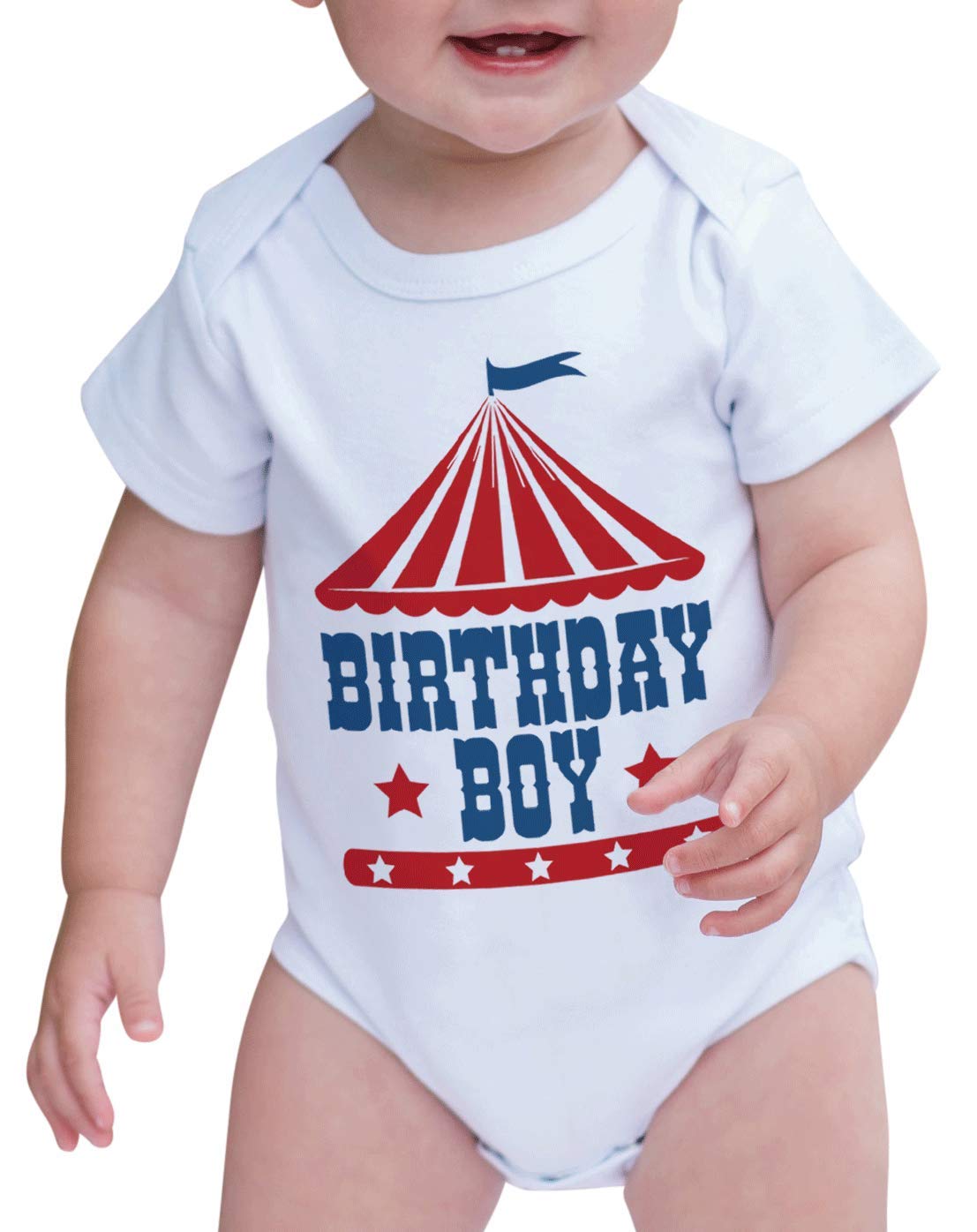7 Ate 9 Apparel Boys' Birthday Circus Romper - Cute Baby One-Piece Outfit for Birthday Parties, Photo Shoots & Special Occasions