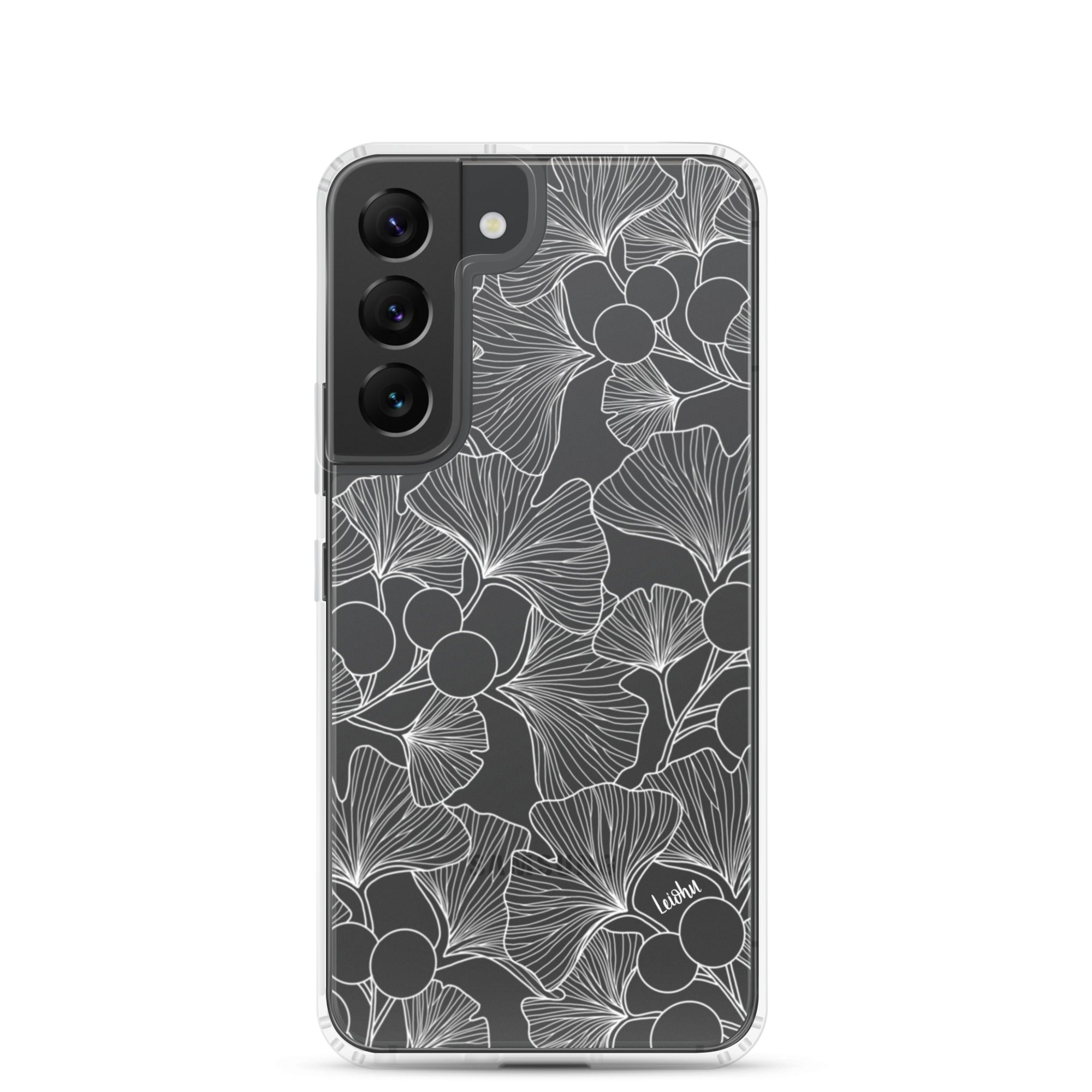 Premium Gingko Clear Case for Samsung Galaxy - Slim Protective Phone Cover for Everyday Use, Travel & Work