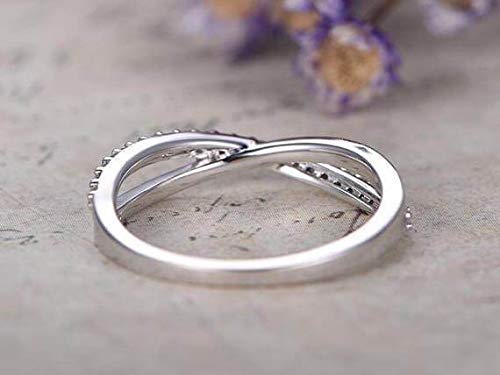18K Gold Plated Half Eternity Diamond Wedding Band for Women - Stackable Curved Engagement Ring | Perfect for Bridal Sets, Anniversary Gifts & Everyday Elegance