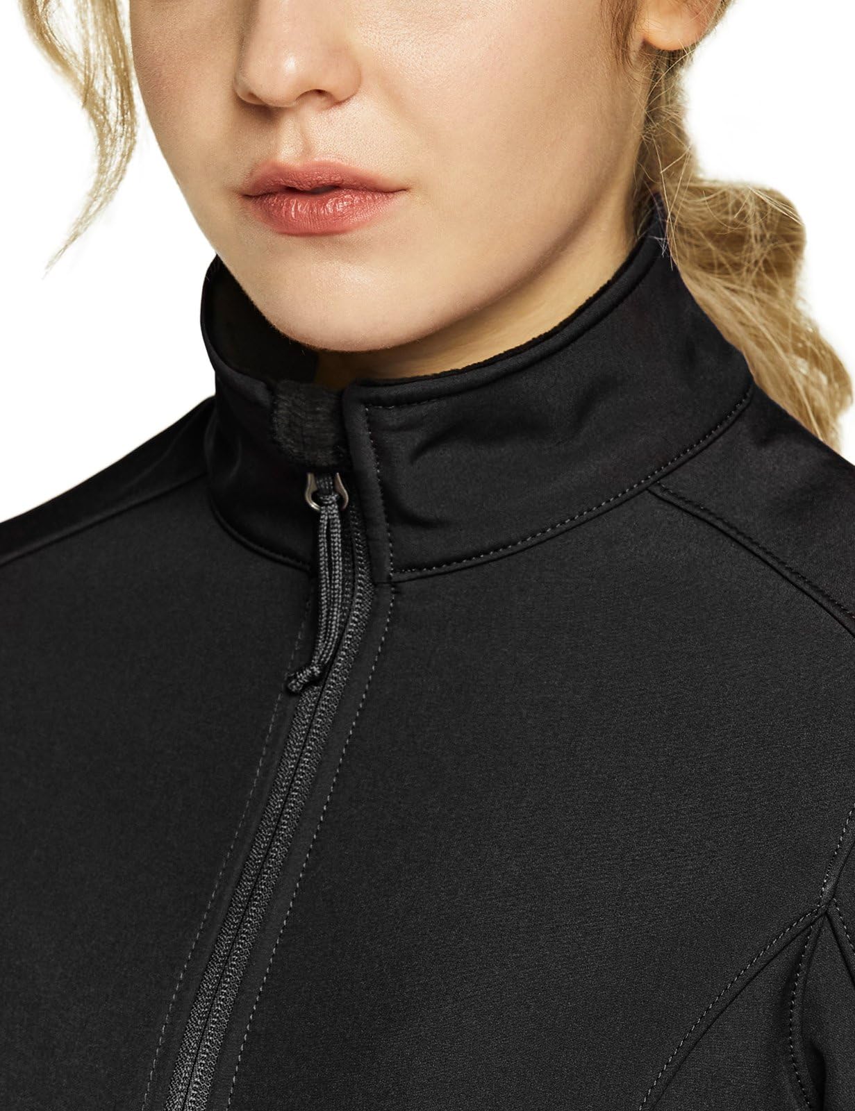 TSLA Women's Full-Zip Waterproof Softshell Jacket - Windproof Lightweight Fleece Jacket for Hiking, Running & Outdoor Activities