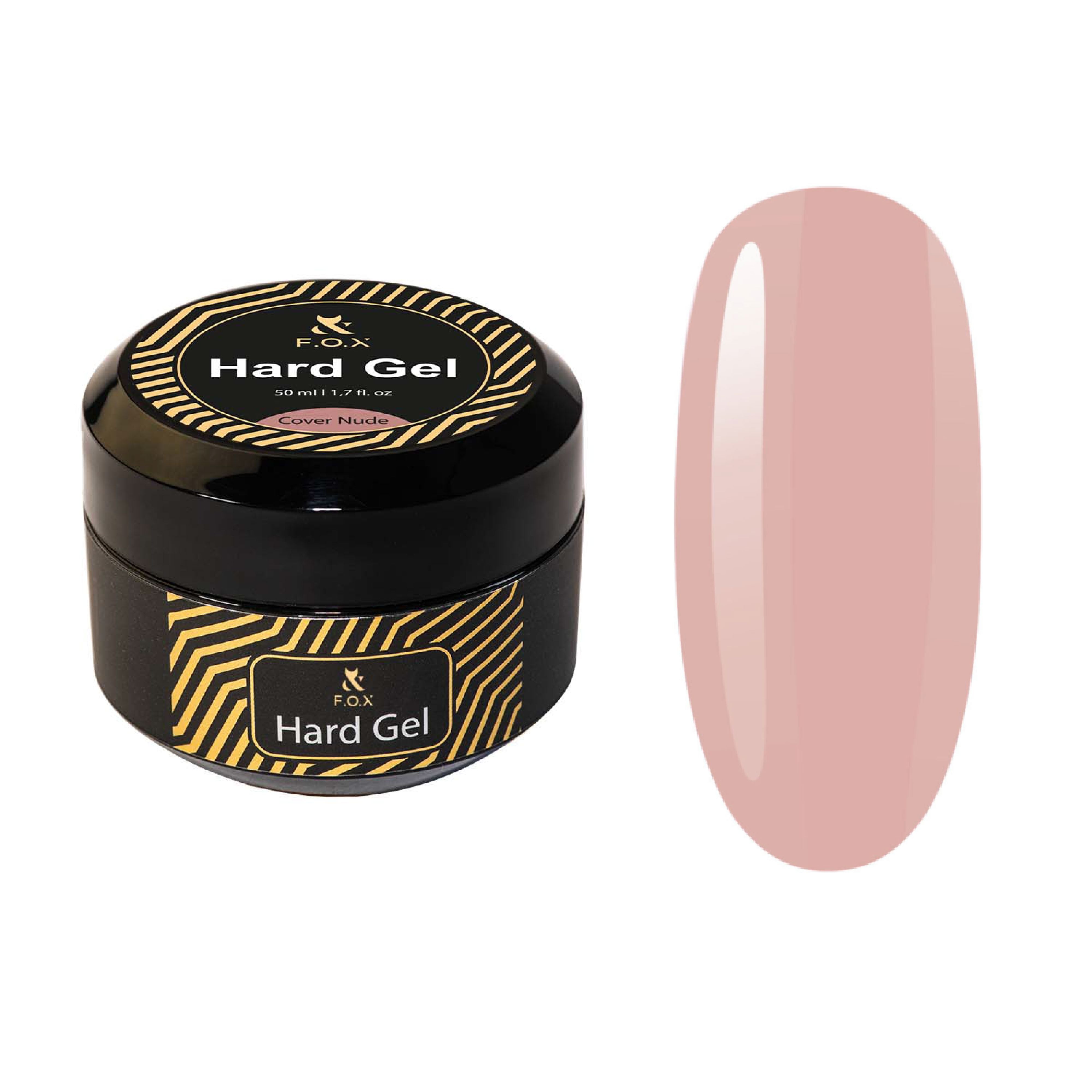 F.O.X Professional Nude Hard Gel Cover - 50ml Nail Polish for Long-Lasting Manicures & Pedicures - Perfect for Salons, DIY Nail Art & Special Occasions