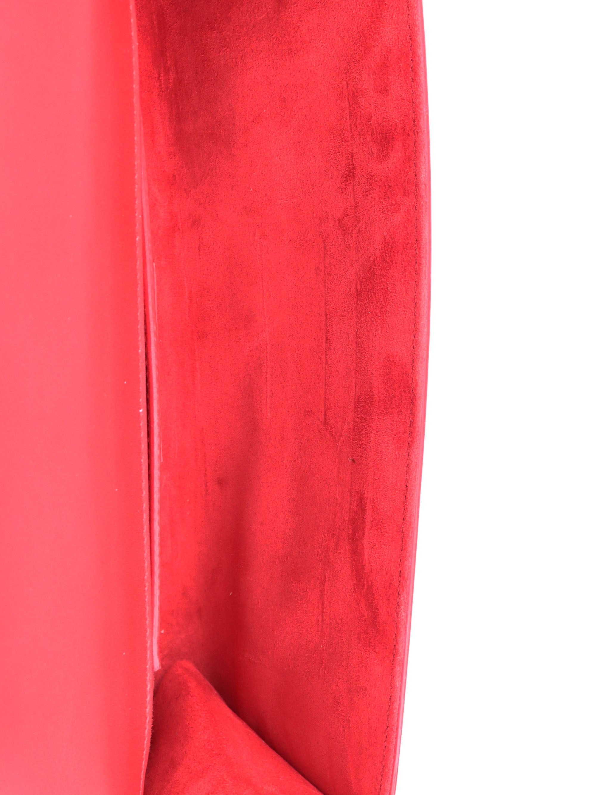 Saint Laurent Red Leather Clutch Bag for Women - Elegant Evening Purse for Parties, Weddings & Special Occasions