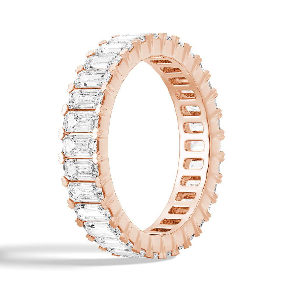 4.6 Carat Emerald Cut Moissanite Eternity Ring for Women - Wedding, Engagement, Anniversary Jewelry Gift - Durable & Sparkling Lab-Created Gemstone Band for Everyday Wear or Special Occasions