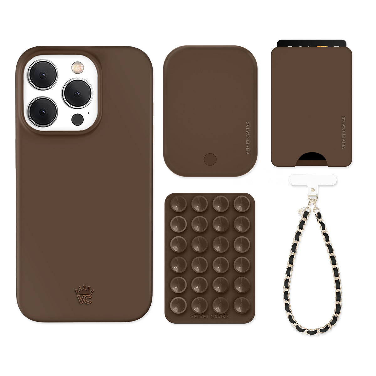 Premium Espresso Brown iPhone Case with Wallet Holder - Stylish & Functional Phone Accessory for Everyday Use, Travel, and Business