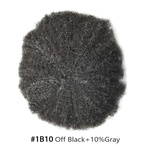#1B10 1B# OFF BLACK WITH 10% SYNTHETIC GREY-AFRO WAVE 6MM