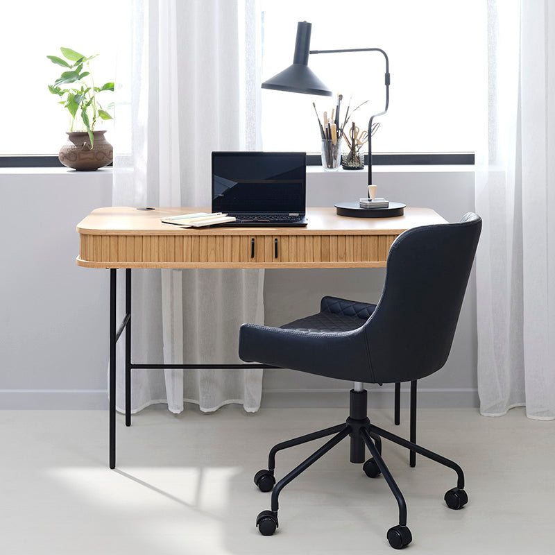 NOLA 47-Inch Study Desk - Solid Oak Wood Writing Desk for Home Office, Dorm Room, or Study Space - Perfect for Remote Work and Online Learning