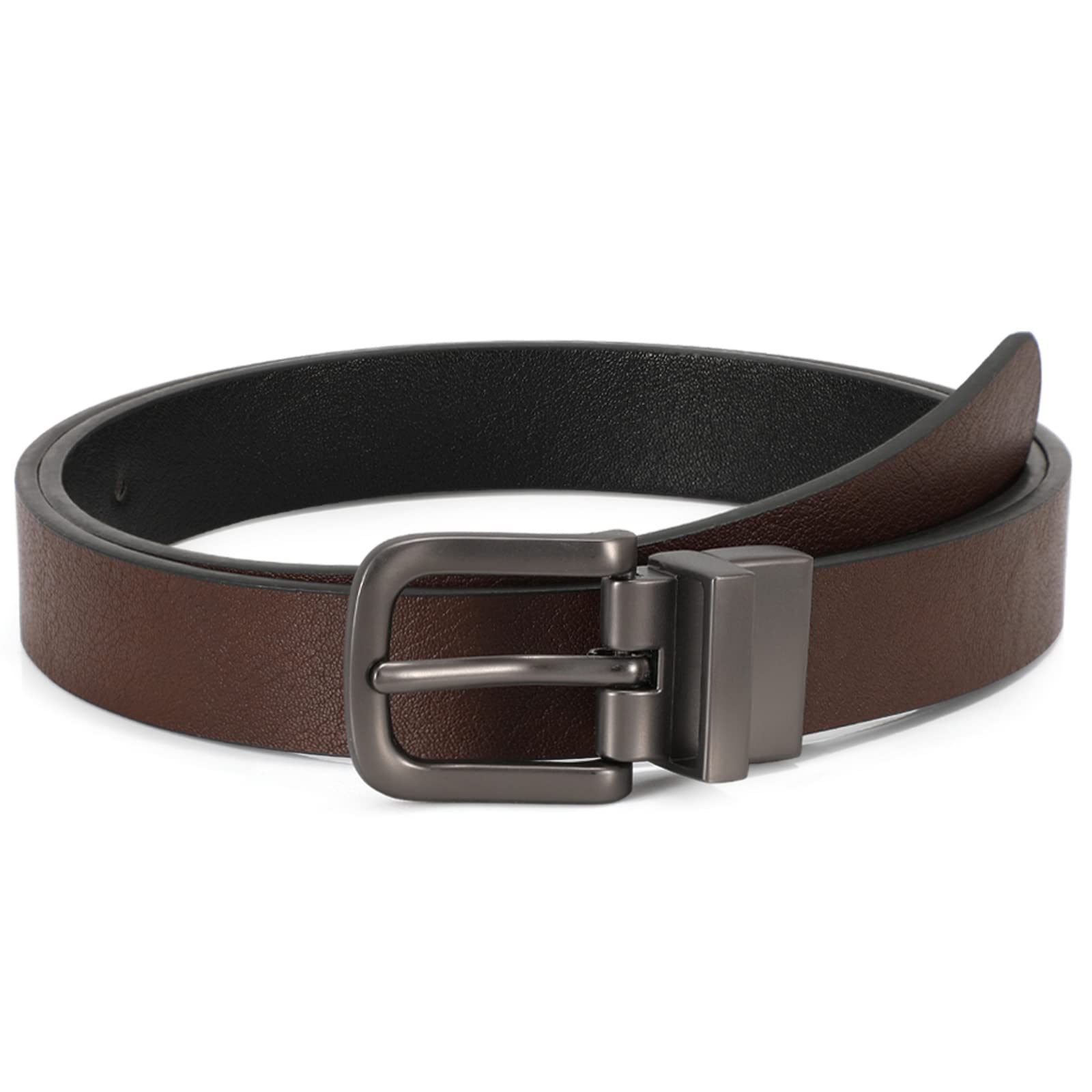 SUOSDEY Reversible Leather Belts for Boys - Adjustable Kids Belt for School Uniforms, Jeans & Casual Wear | Durable Waistband for Daily Use, Back to School & Playtime