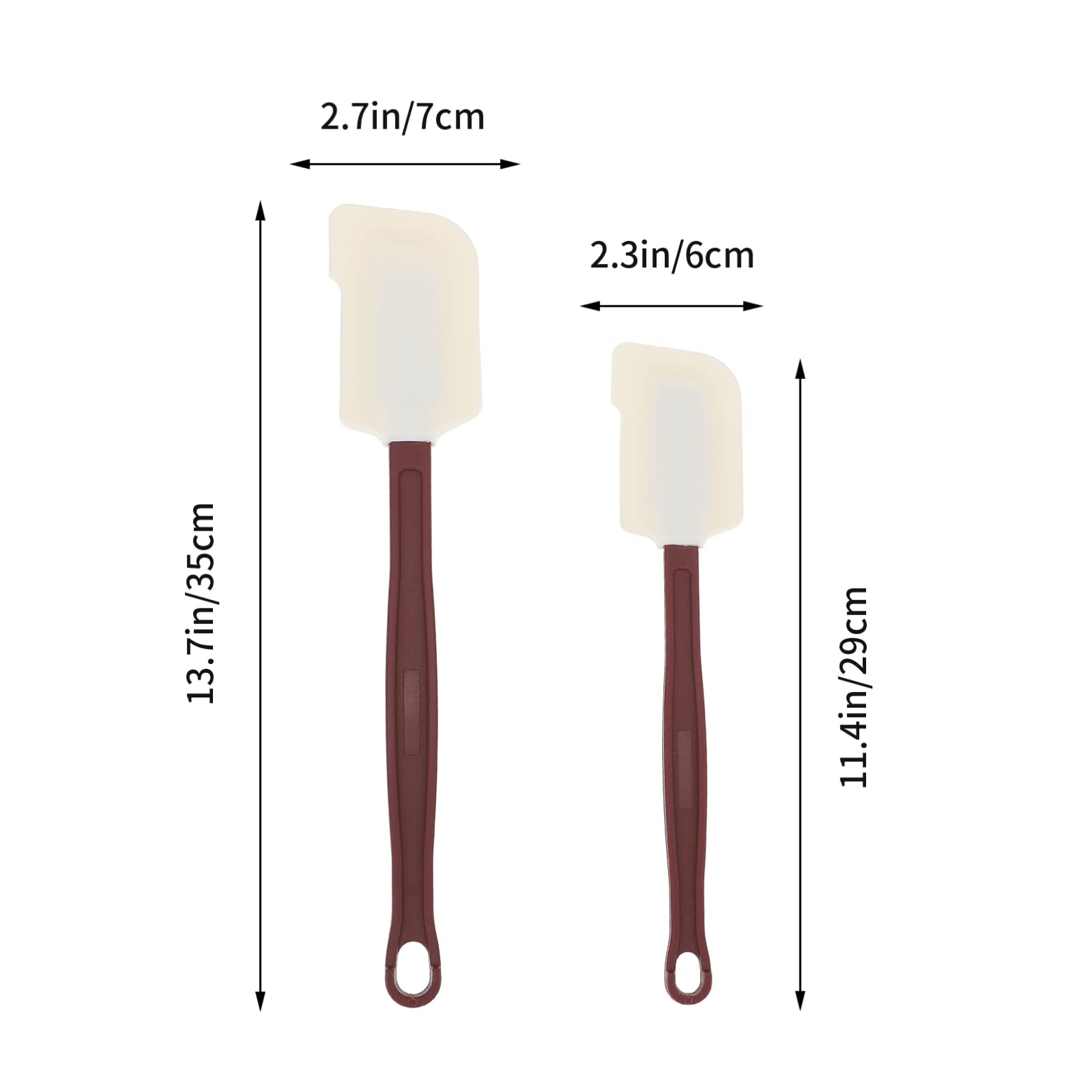 Hemoton 2-Pack Silicone Spatula Set - Flexible Rubber Scrapers for Baking, Cooking & Cake Decorating - Non-Stick Kitchen Utensil for Mixing, Spreading Buttercream & Smoothing Frosting - Perfect for Home Bakers & Professional Chefs