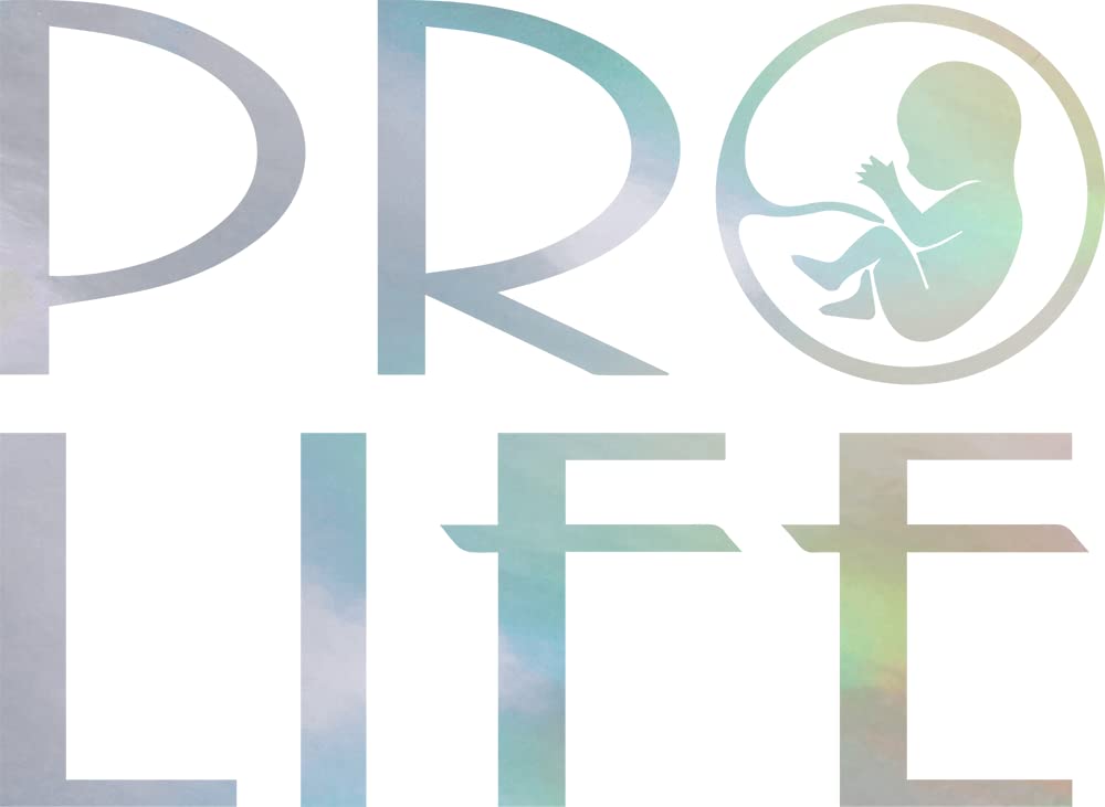 Premium Waterproof Vinyl Decal Stickers (Set of 2) - Baby Pro Life Holographic Stickers for Laptop, Phone, Helmet, Car Window, Bumper, Mug, Cup, Door & Wall - Perfect for Personalizing Devices, Home Decor & Gift Giving