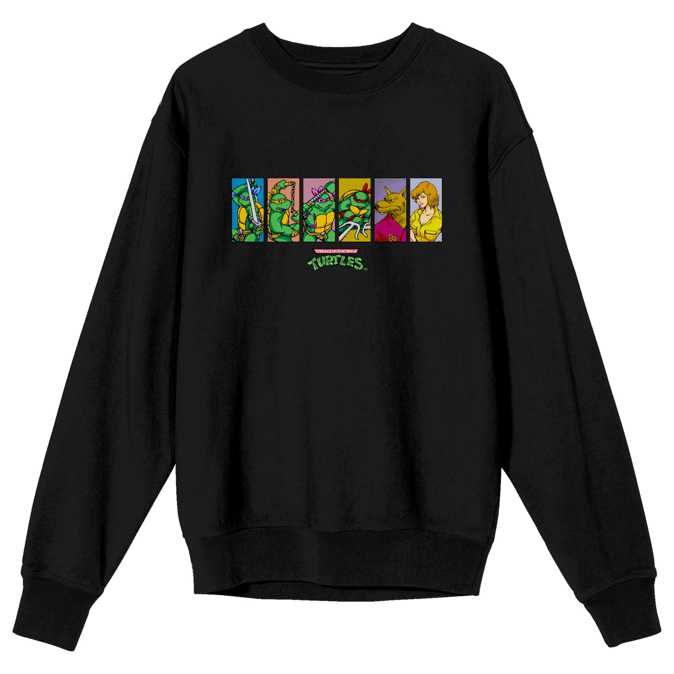 Bioworld Teenage Mutant Ninja Turtles Graphic Men's Black Long Sleeve Hoodie | TMNT Character Pullover | Casual Streetwear for Fans & Collectors | Perfect for Cosplay, Comic Con & Everyday Wear