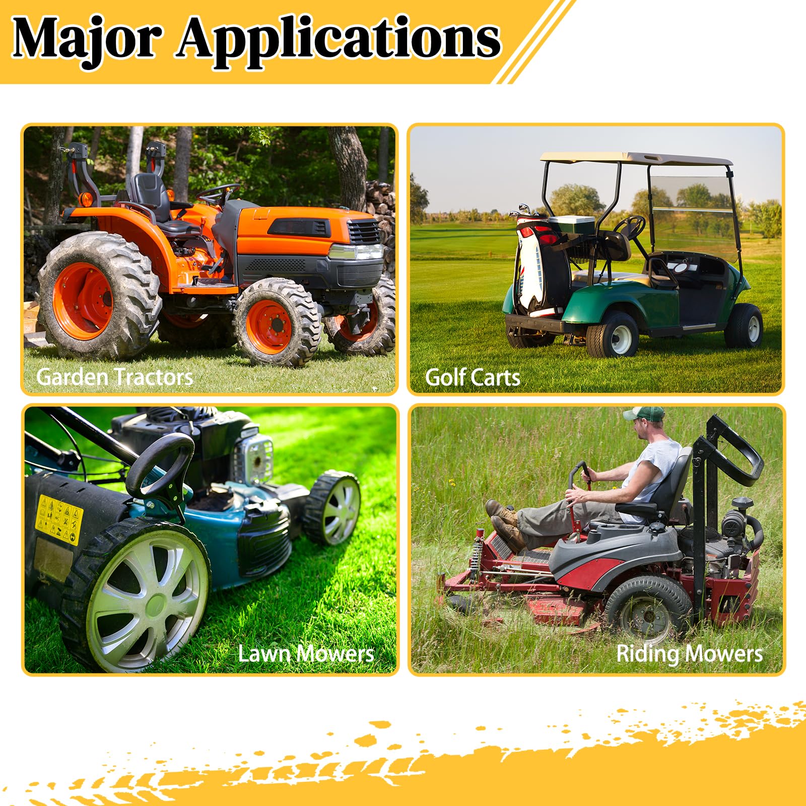 **20x8.00-8 Lawn Mower Tires - 4 Ply Tubeless Garden Tractor Turf Tires (Set of 2) - Perfect for Lawn Care, Landscaping & Outdoor Maintenance**
