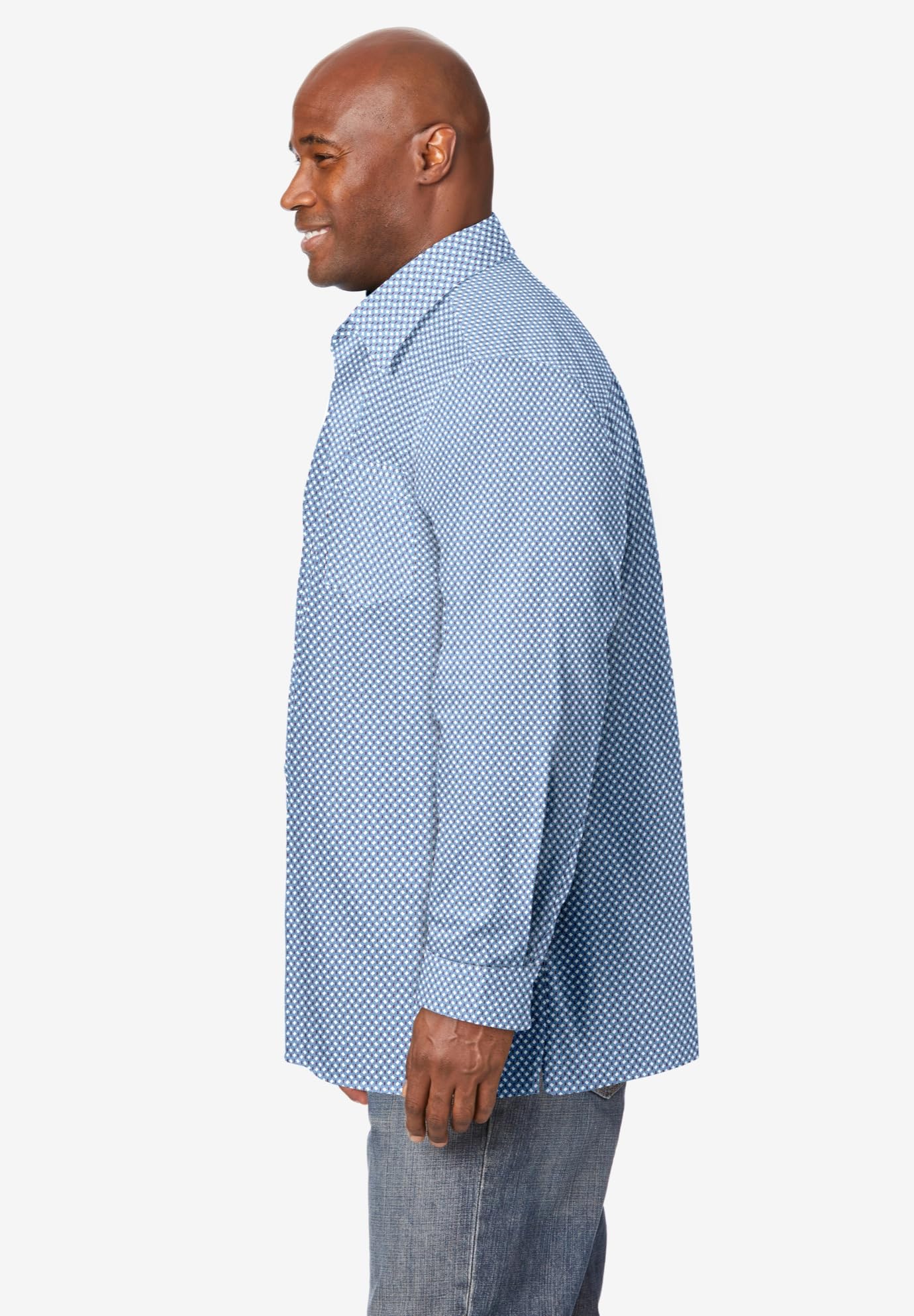 KingSize Men's Big & Tall No-Tuck Casual Shirt - Comfortable Oversized Button Down for Work & Weekend Wear