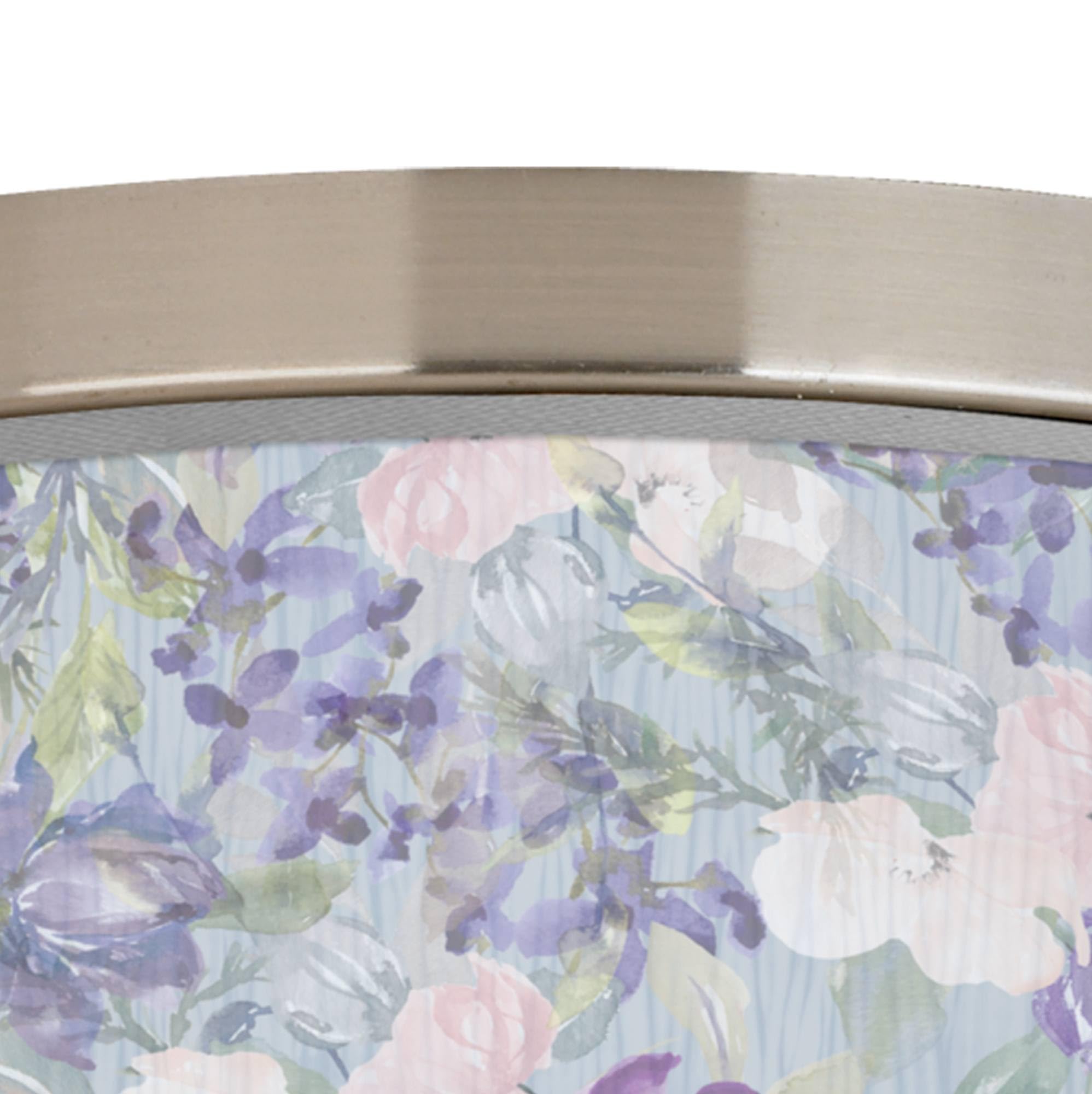 Energy Efficient Ceiling Light with Spring Flowers Giclee Print Shade - Modern Floral Lighting for Bedroom, Living Room & Dining Room