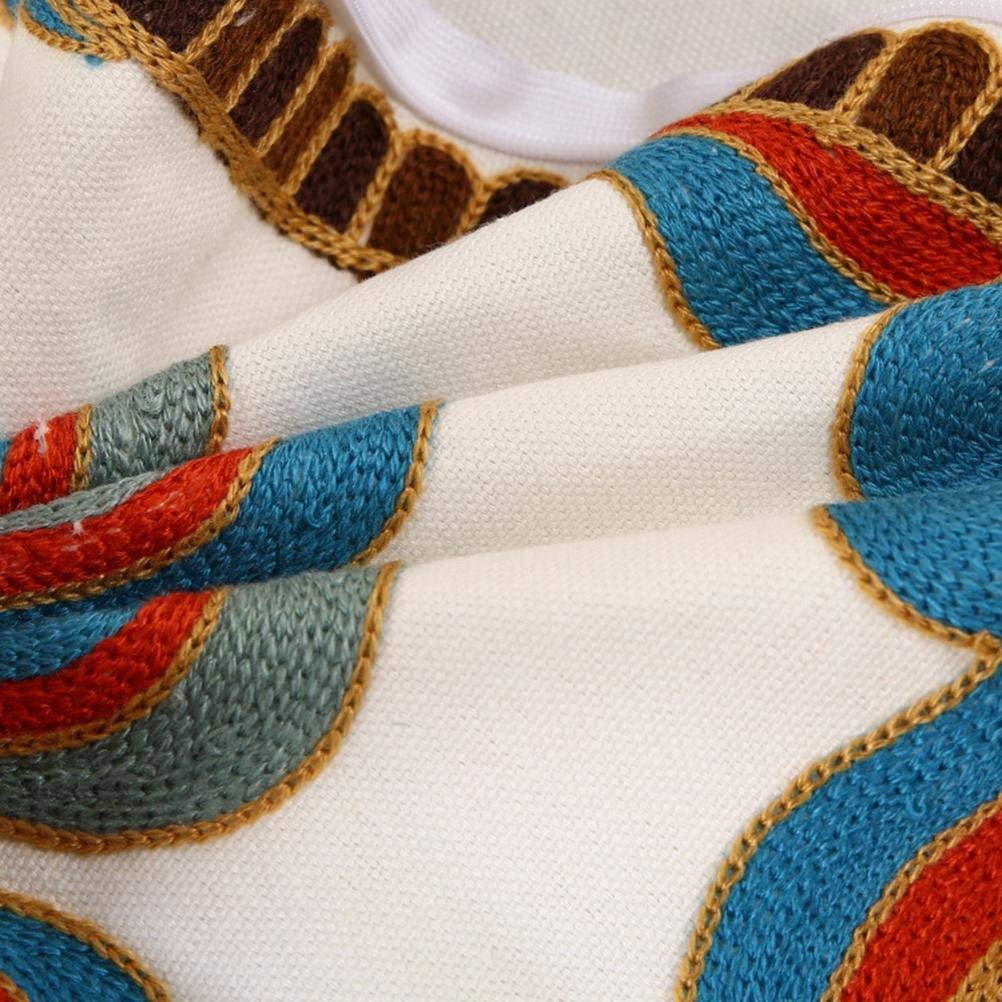 Handmade Bohemian Flower Embroidered Cushion Cover Set of 2 - 18x18 Inch (45x45cm) Blue Floral Pillow Covers for Sofa, Bed, Car & Home Decor - Perfect Housewarming Gift & Boho Chic Decoration