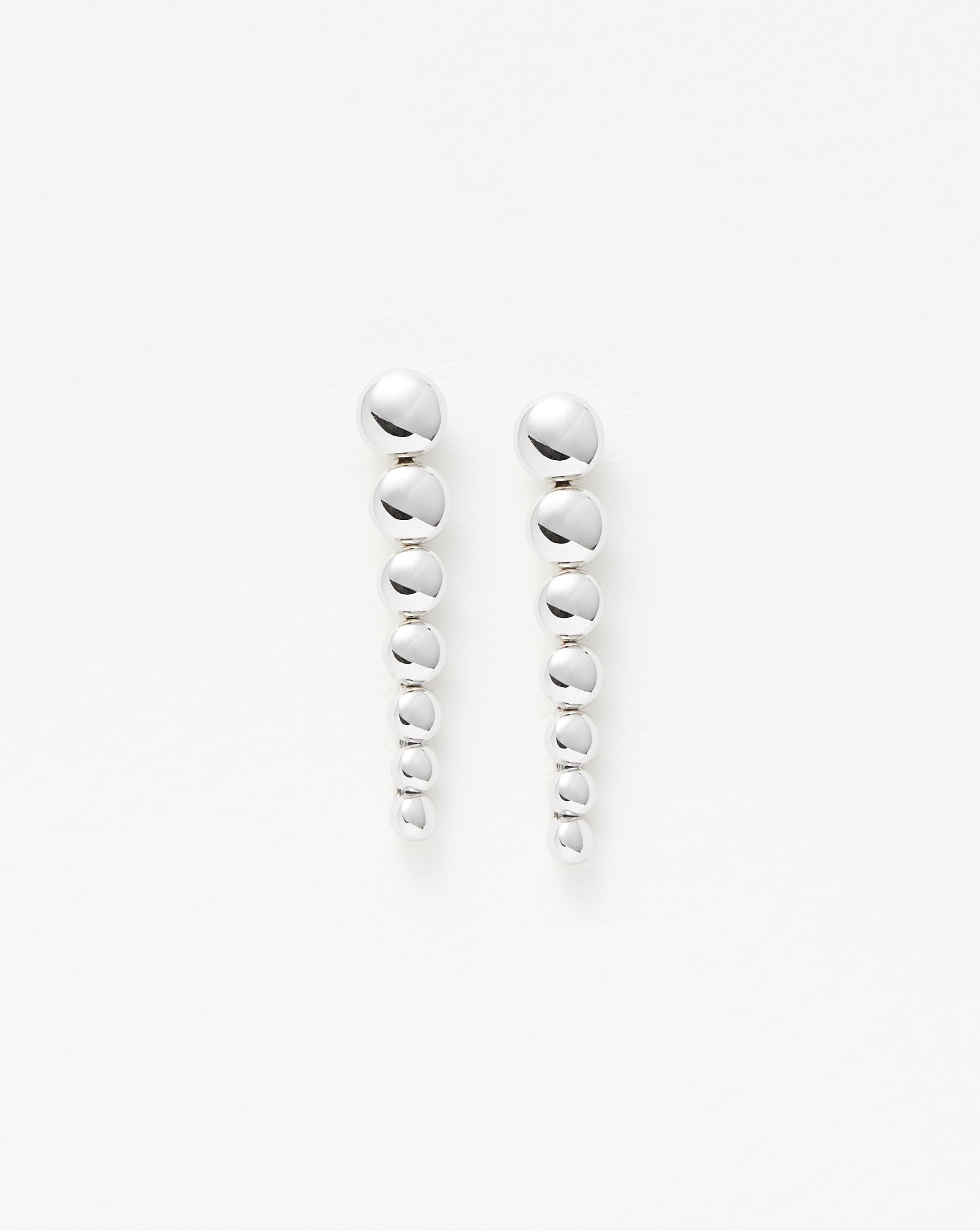 Sterling Silver Beaded Drop Earrings for Women - Elegant Dangle Earrings for Party, Wedding & Everyday Wear