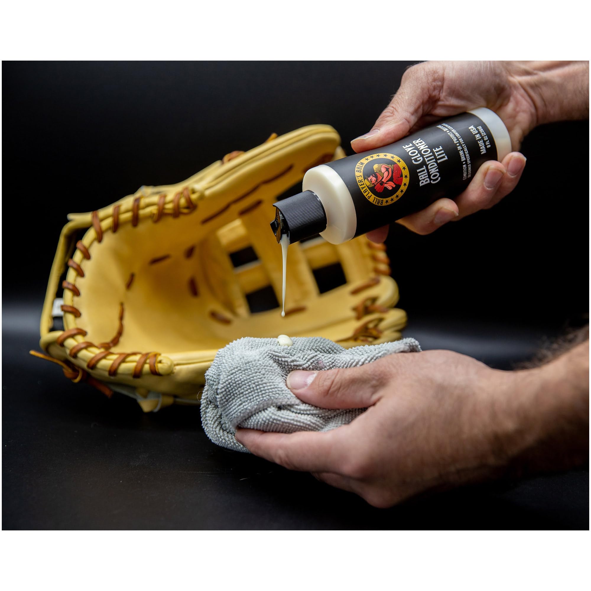 Best Baseball & Softball Glove Conditioner - Ball Player's Balm Lite 8oz | Leather Treatment for Enhanced Grip & Durability | Perfect for Game Day & Practice Sessions