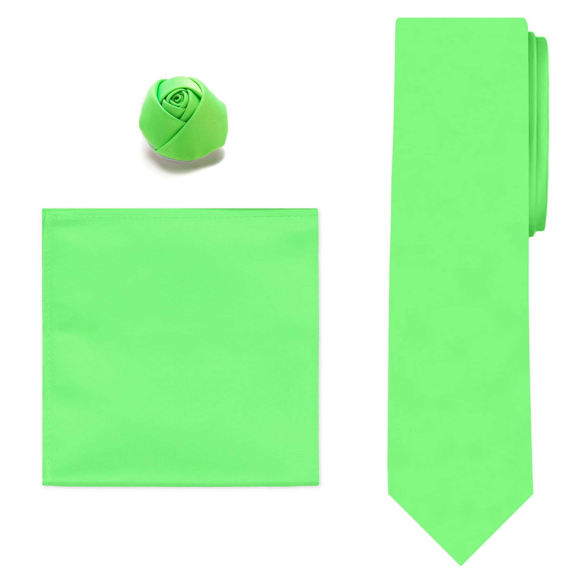 3-Piece Boys' Tie Hanky Rose Lapel Flower Set for Weddings, Prom & Formal Events | Stylish Boutonniere Accessories