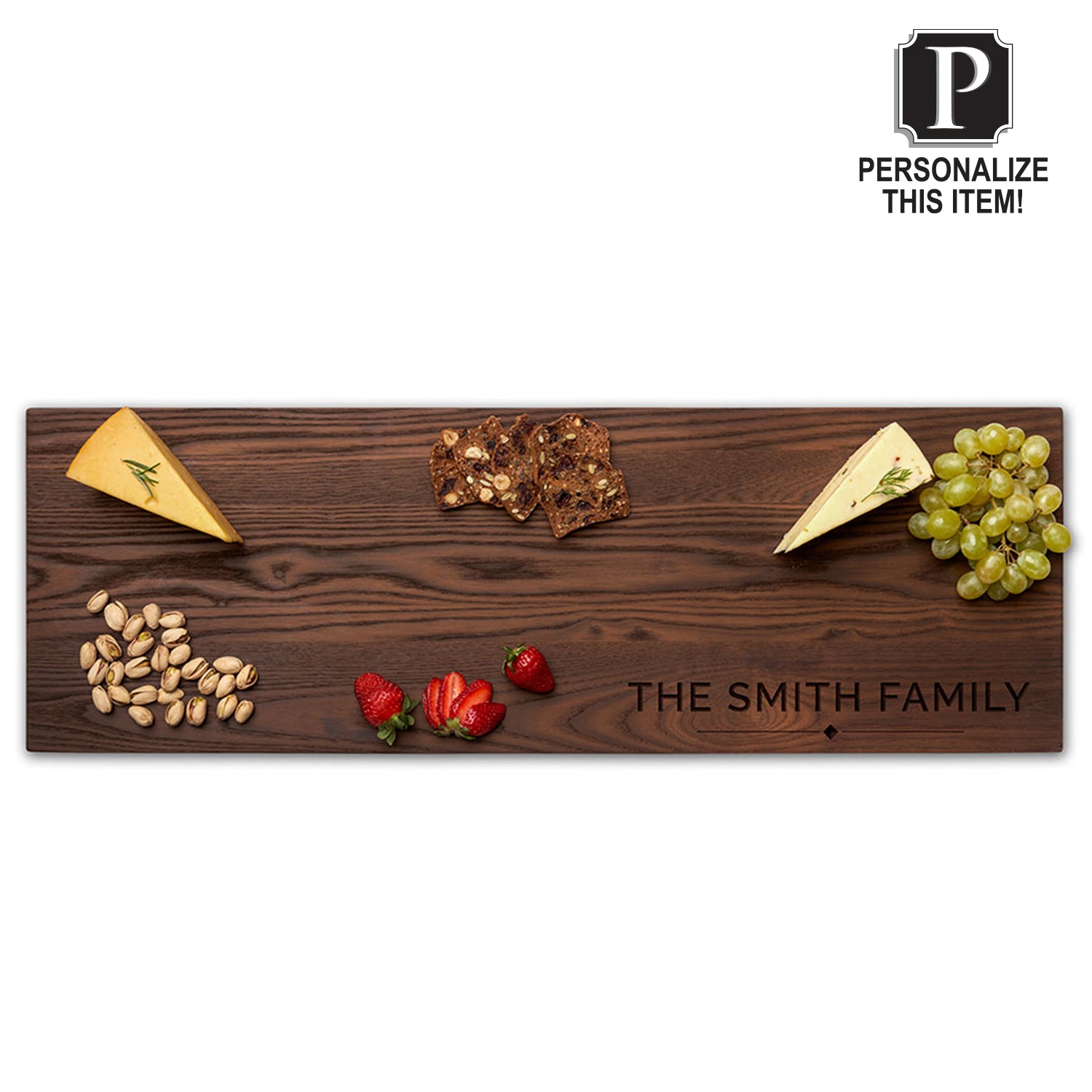 Personalized Thermal Ash Wooden Charcuterie Board - Custom Engraved Cheese & Charcuterie Serving Platter 30