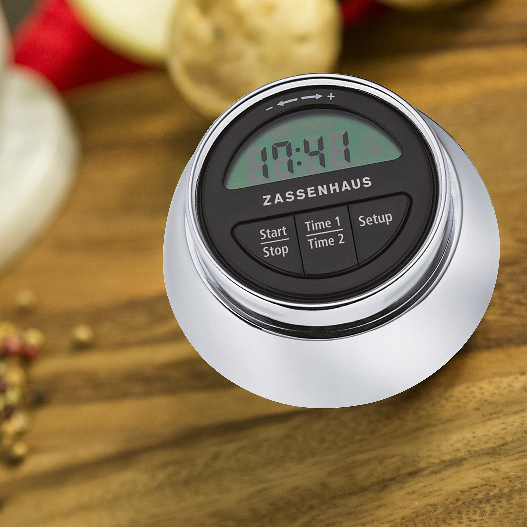 Zassenhaus Magnetic Retro Digital Kitchen Timer - 2.75 Inch Silver Stainless Steel Countdown Timer with Loud Alarm for Cooking, Baking, Fitness & Classroom Use