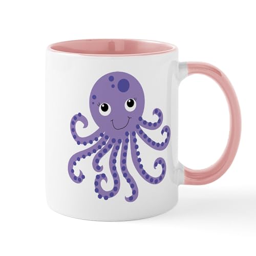White/Pink Inside - Purple Octopus Mug