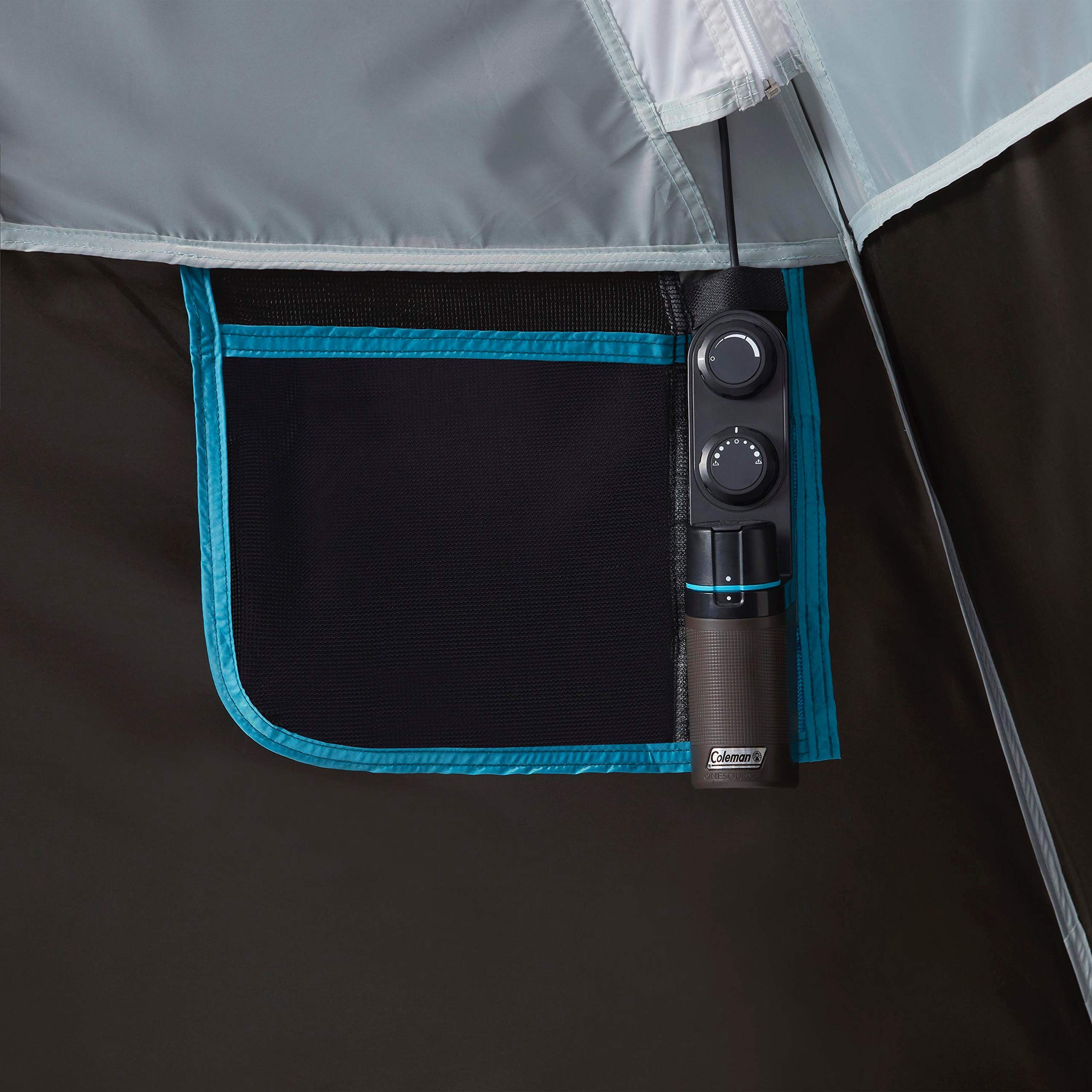 Coleman OneSource Rechargeable 4/6 Person Camping Tent with Airflow System & LED Lighting - Includes Rainfly, Tent Fan, Lights, and Interchangeable Battery Pack - Easy Setup Tent for Family Camping, Hiking, and Outdoor Adventures