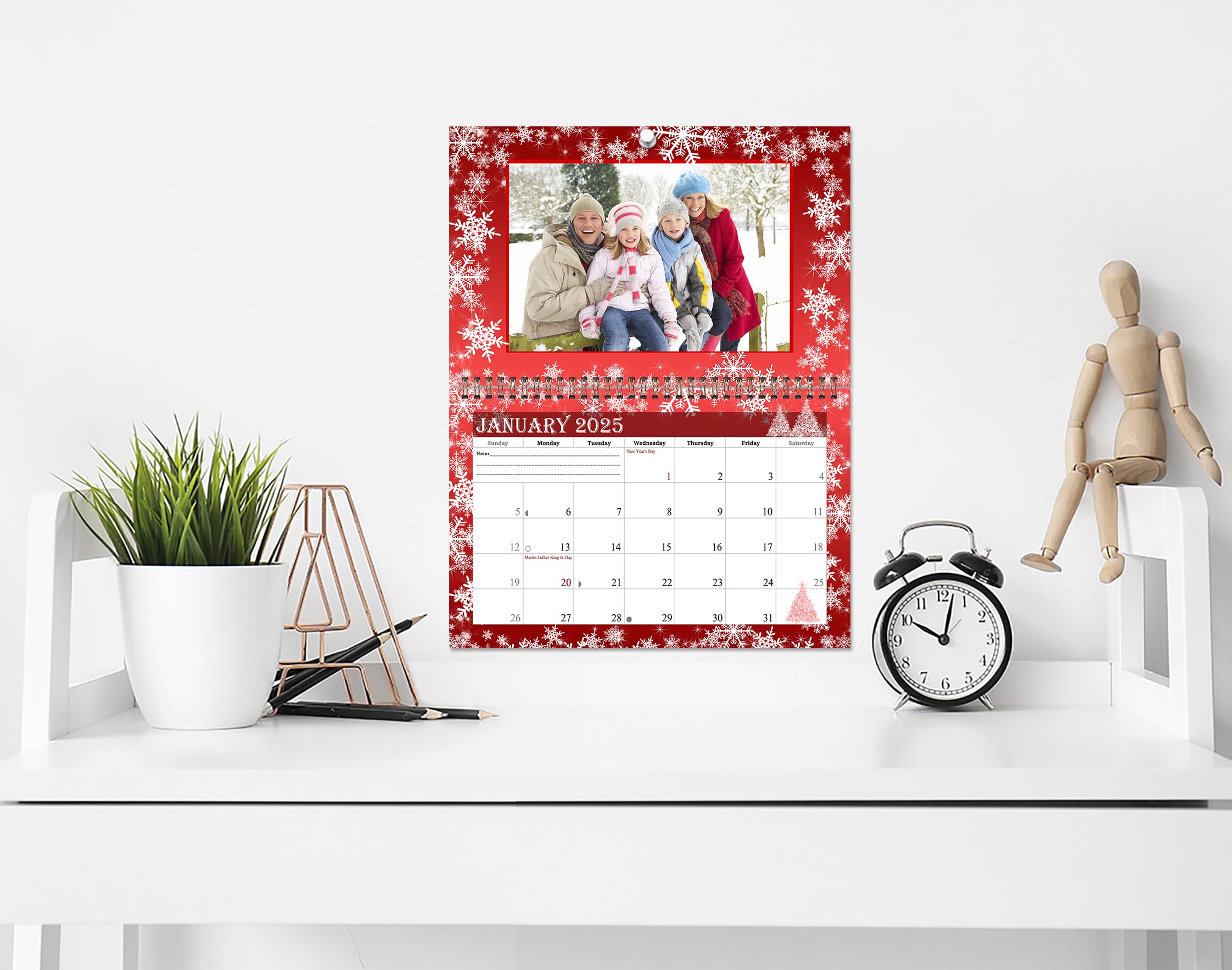 2025 Spiral-Bound Photo Frame Wall Calendar - Customizable with Your Own Photos - 12-Month Desktop & Wall Planner (Edition #08) - Multicolor - Perfect for Home, Office & Gift Giving