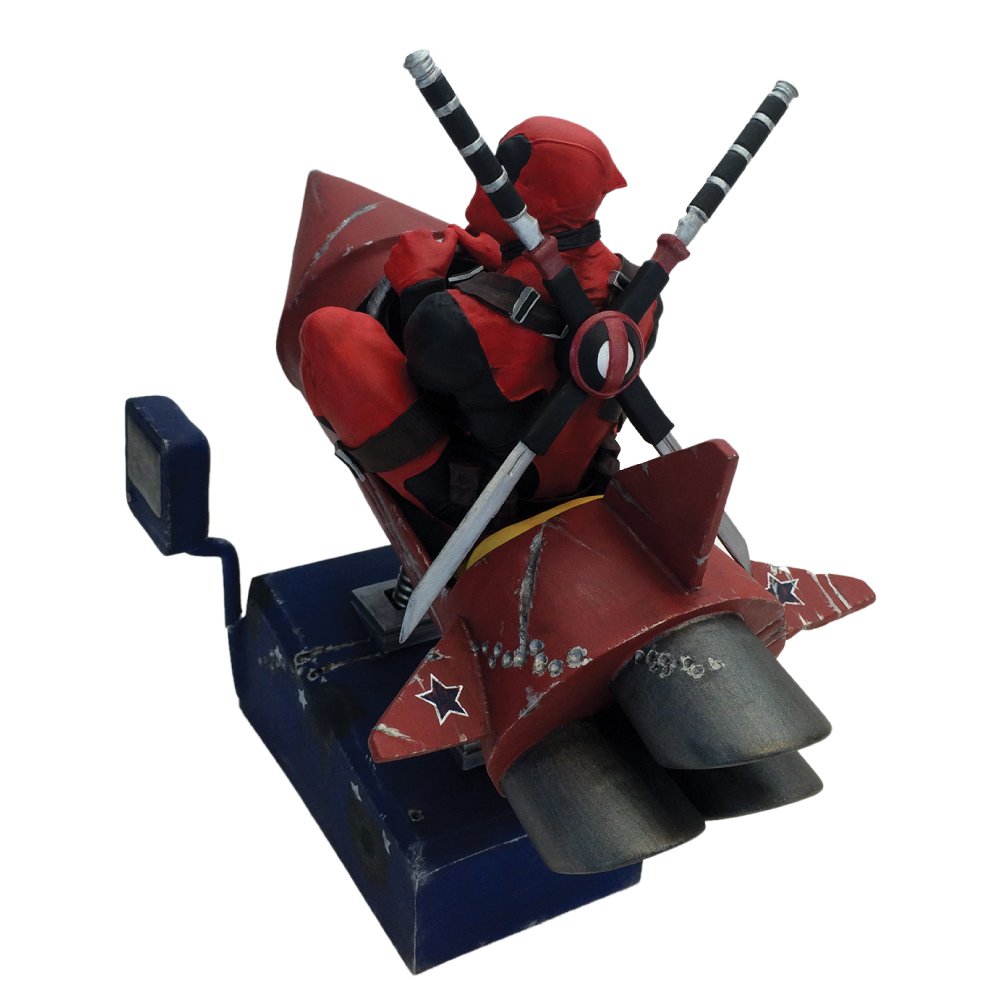 Marvel Comics Deadpool Rocket Ride Premium Motion Statue - Collectible Action Figure for Superhero Fans | Perfect for Home Display, Office Decor & Marvel Collections