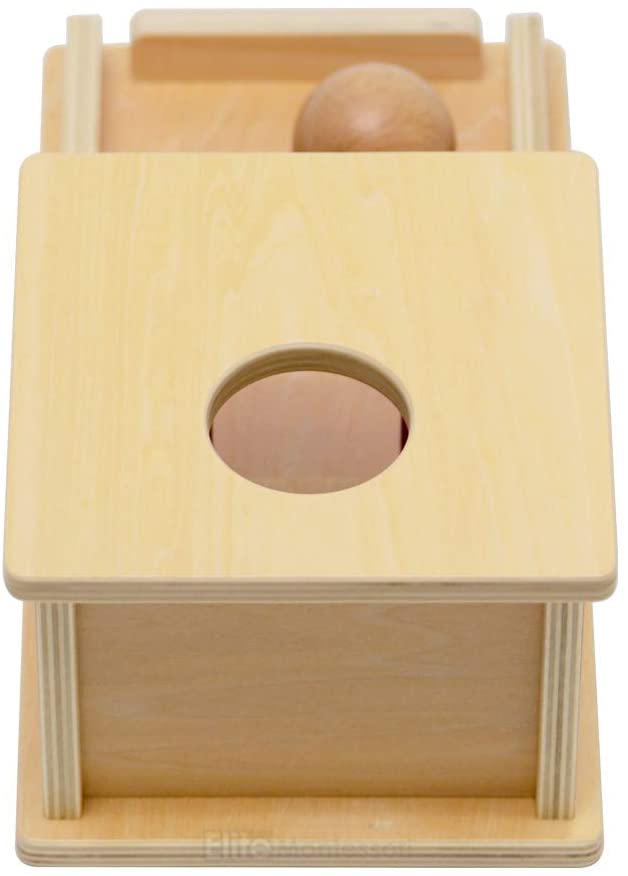 Montessori Object Permanence Ball Drop Toy - Small Wooden Baby Sensory Toy for Early Learning & Cognitive Development - Perfect for Toddlers 6-12 Months at Home or Daycare