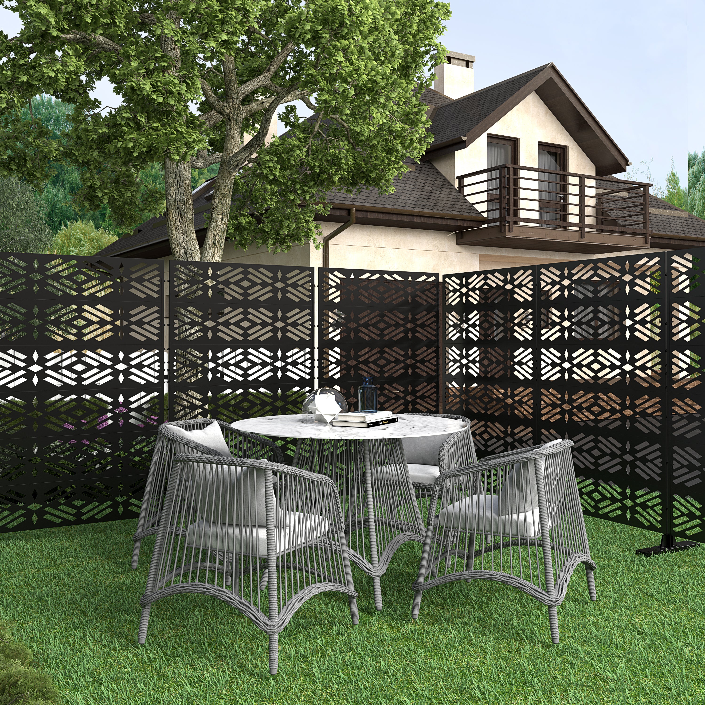 Decorative Fencing Panel - Room Divider Privacy Screen for Home & Garden - Indoor/Outdoor Partition for Patio, Yard, and Living Room