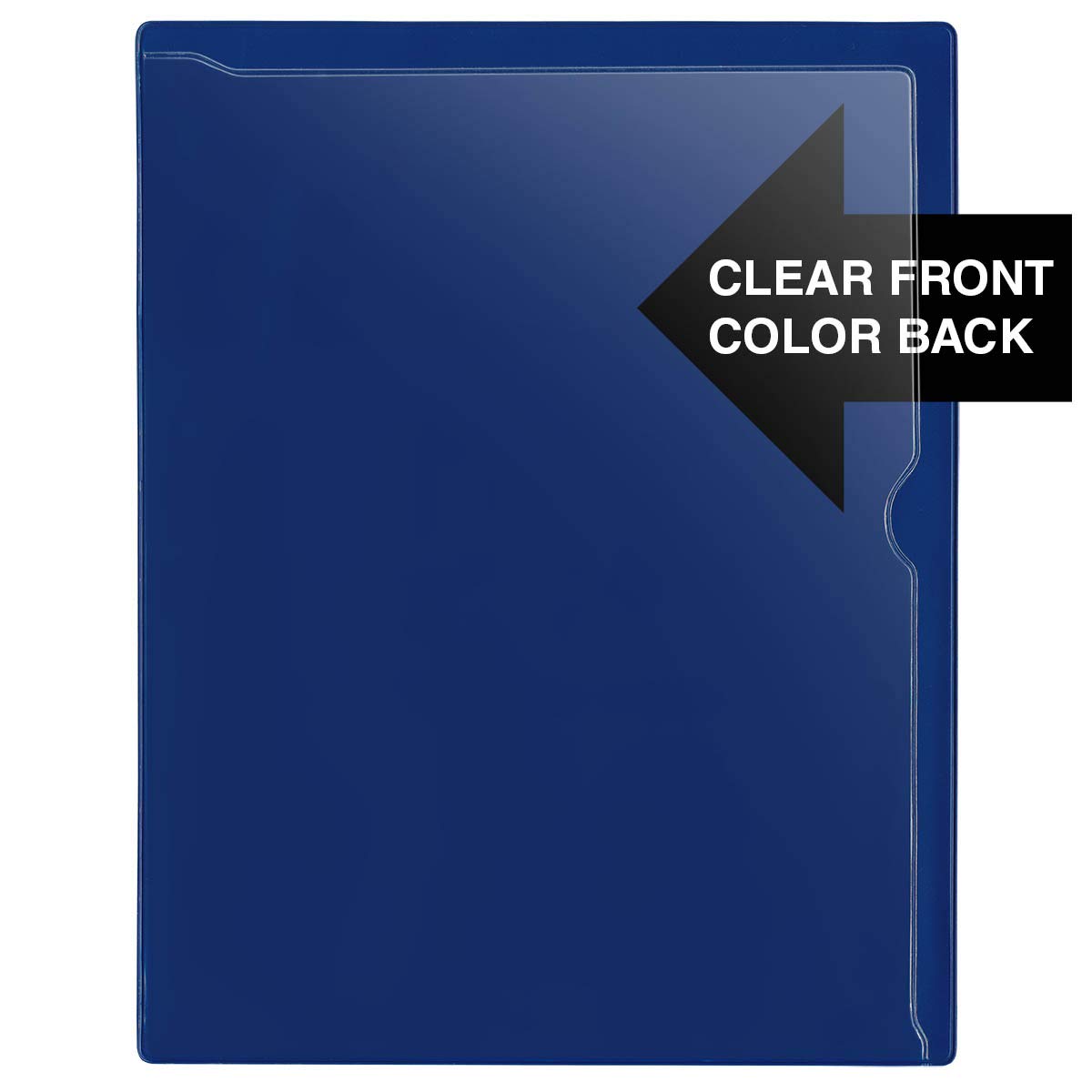 StoreSMART 50-Pack Heavy Duty Document Organizers - Blue Plastic Back & Clear Front - Perfect for Office Filing, School Projects, and Home Organization (PF8511PQB-50)