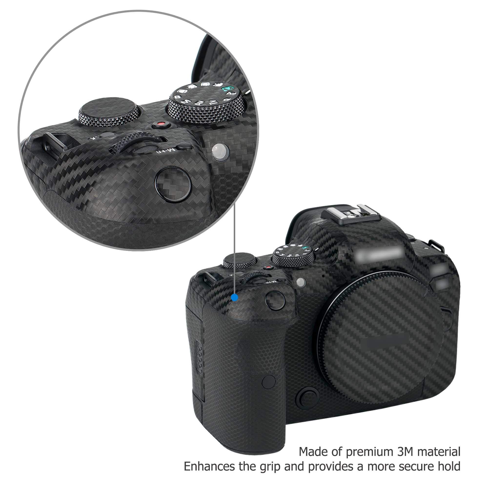 Anti-Scratch Carbon Fiber Camera Skin Protector for Canon EOS R6 - Durable Body Cover Film with Decorative Sticker | Perfect for Travel, Outdoor Photography & Gear Protection