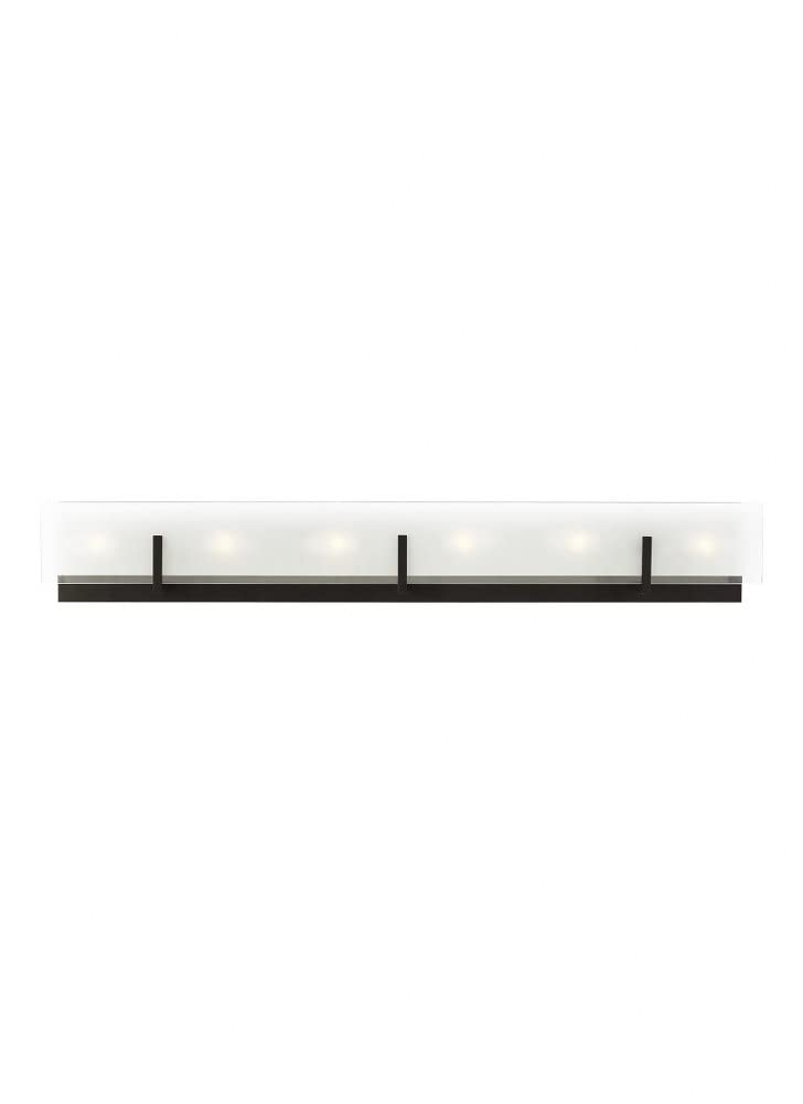 Generation Lighting 6-Light Syll Bath Fixture Wall Lamp in Midnight Black (Model 4430806-112) | Modern Bathroom Vanity Lighting Fixture for Home Decor | Compatible with E12 Candelabra & LED Bulbs | Perfect for Bathroom, Powder Room & Dressing Room Illumination