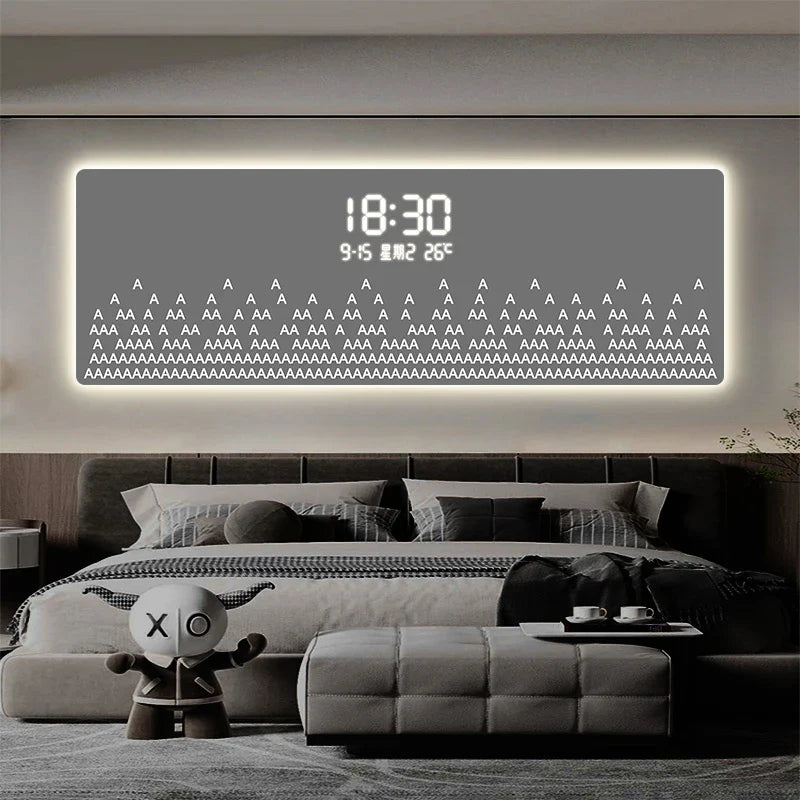 Equalizer Digital LED Wall Clock - Large Display, Auto-Dimming, Battery Operated - Perfect for Bedroom, Office, Kitchen & Home Decor