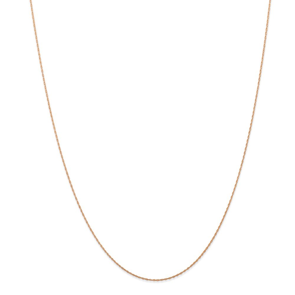 14K Rose Gold Cable Rope Chain Necklace - 0.5mm Thin & Dainty 16 Inch Rope Chain for Women - Perfect for Layering, Gift Giving & Everyday Elegance
