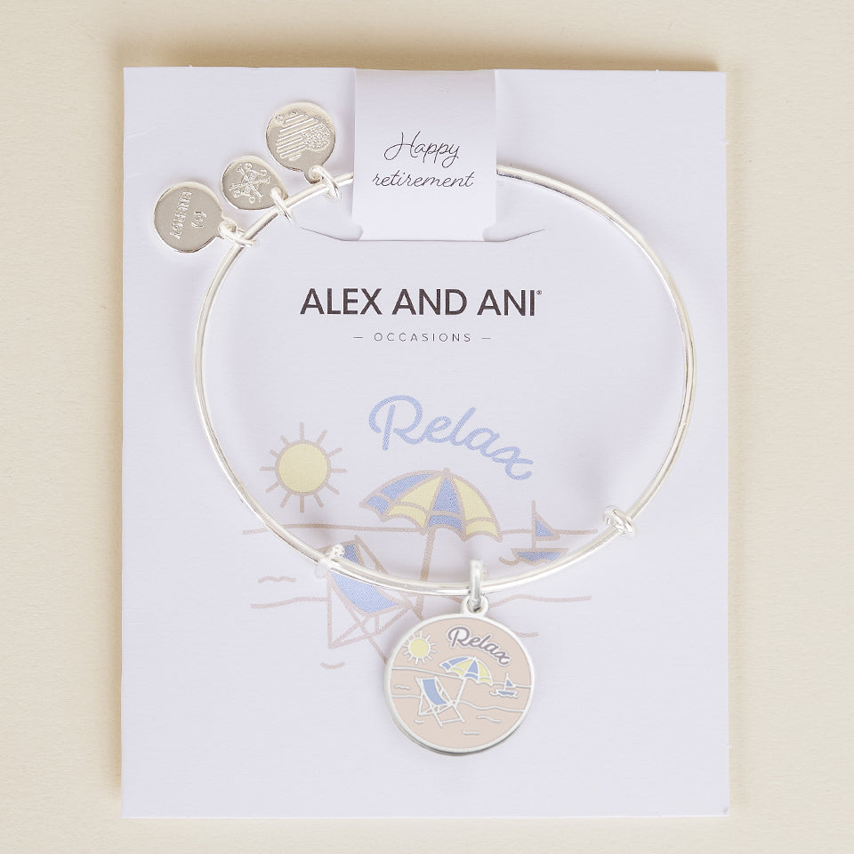Happy Retirement Charm Bangle - Elegant Retirement Gift for Women - Perfect for Retirement Parties & Celebrations