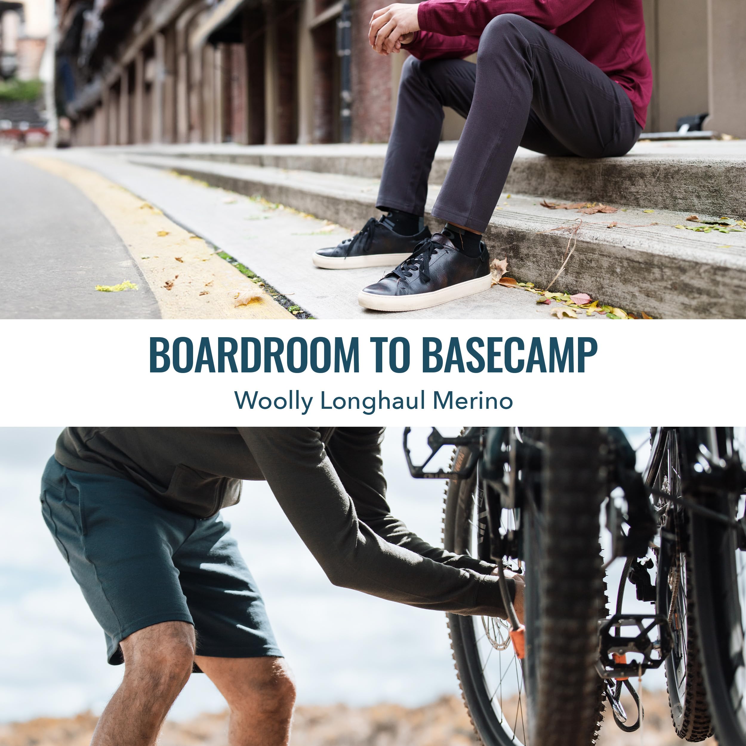 Woolly Clothing Co Men's Merino Wool Longhaul Pants - Premium Travel & Outdoor Hiking Pants for Comfort & Durability