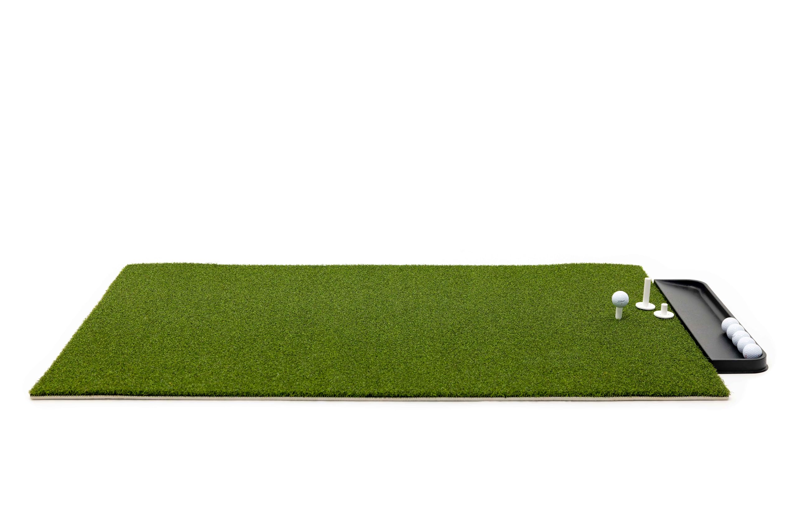 Premium Golf Practice Mat for Indoor & Outdoor Use - Includes Bonus Golf Tray & 3 Rubber Tees - Perfect for Home, Office, Backyard & Driving Range Training