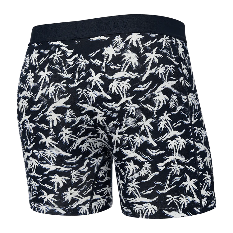 SAXX Vibe Super Soft Castaway Boxer Briefs for Men - Dark Ink - Ultra Comfortable Underwear for Everyday Wear, Workout & Travel